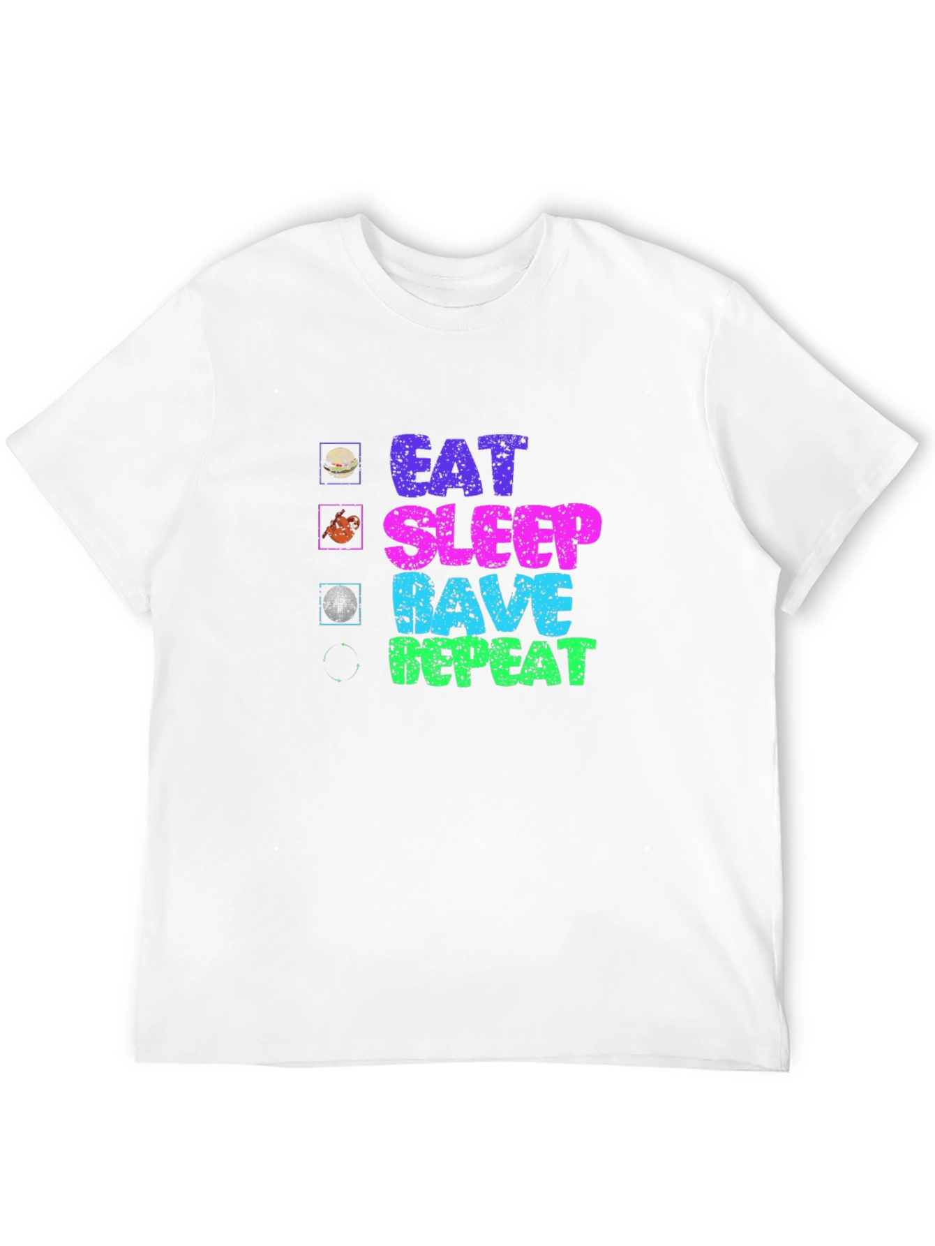 Black Eat Sleep Rave Repeat Graphic Tee view 12