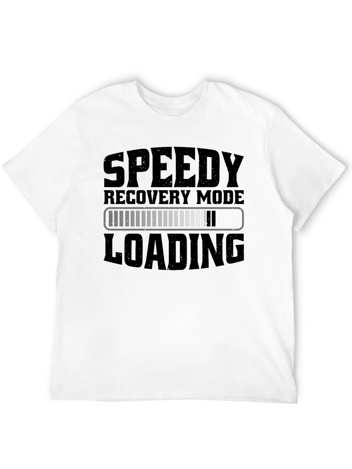 Black Speedy Recovery Mode Loading T-Shirt - Get Well Soon Gift view 12