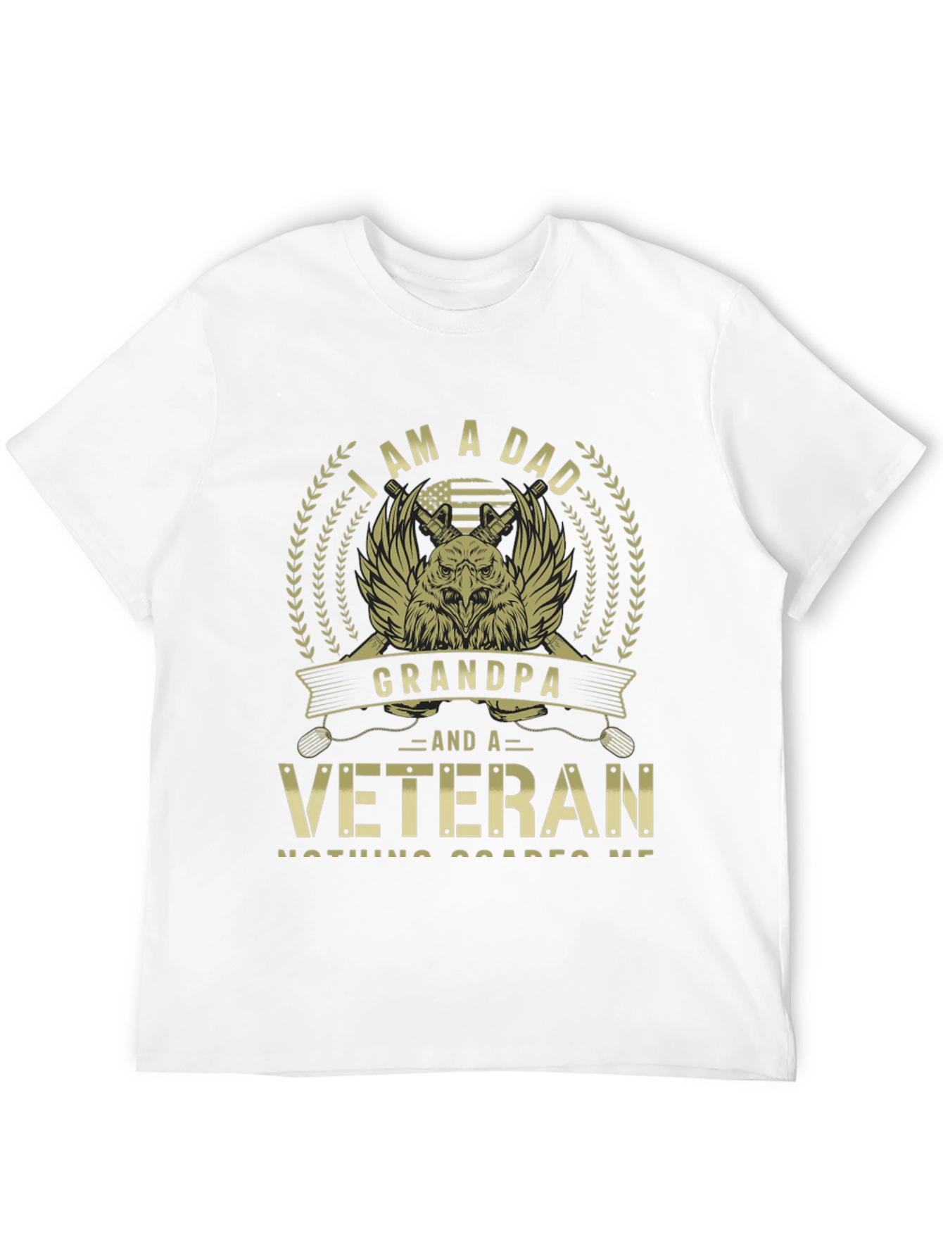 Black I am a Dad Grandpa Veteran T-Shirt view 12