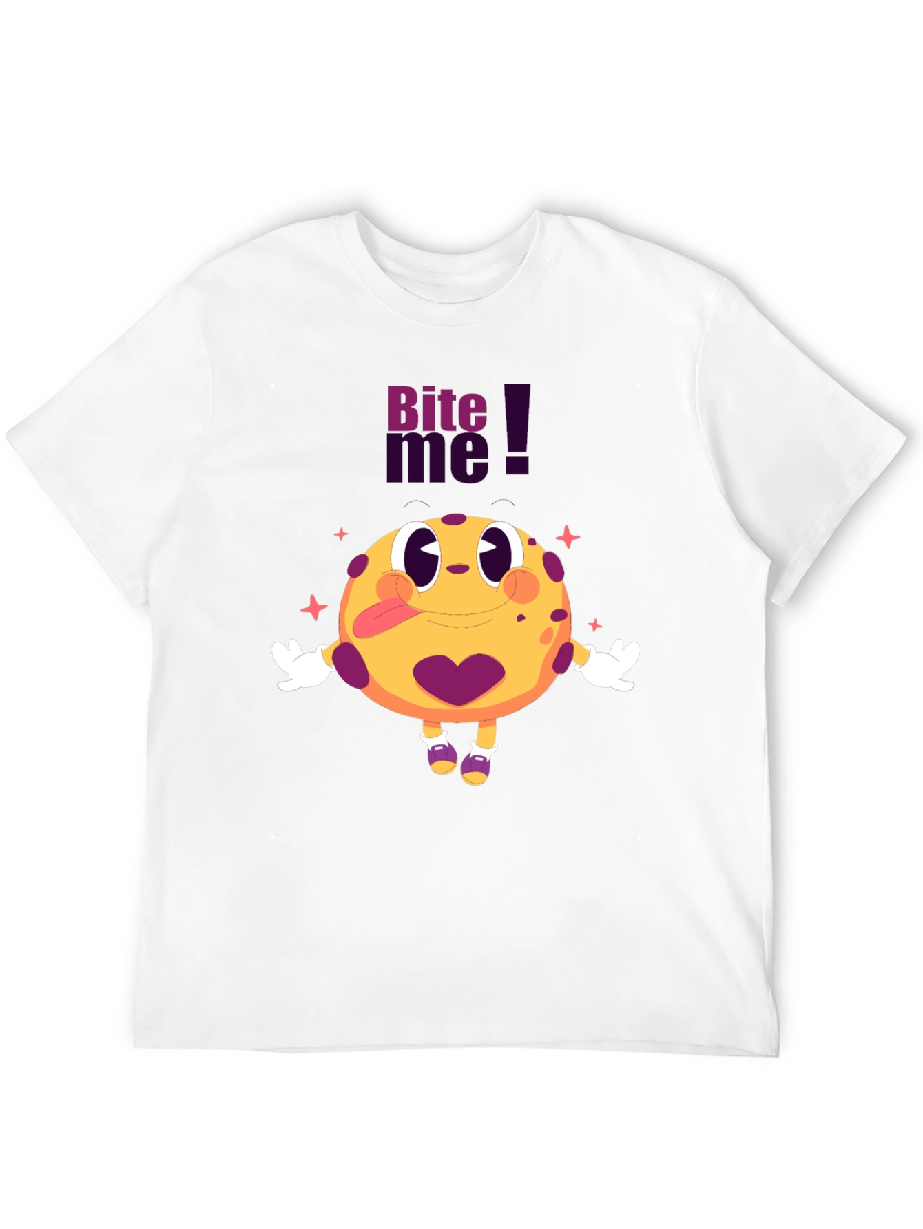 Black Bite Me Cartoon Graphic Black T-Shirt view 12