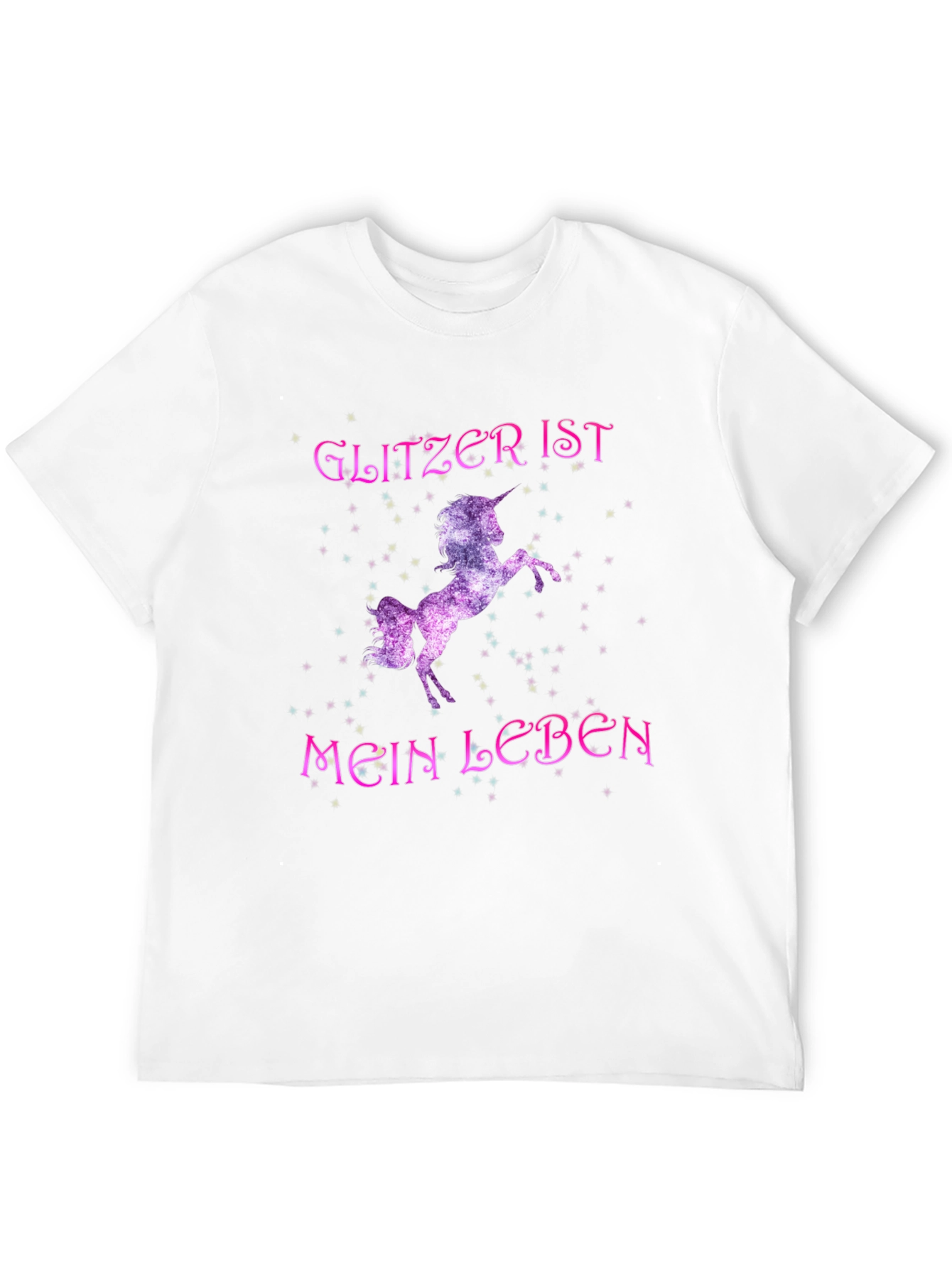 Black Glitzer Ist Mein Leben Unicorn Black T-Shirt view 12