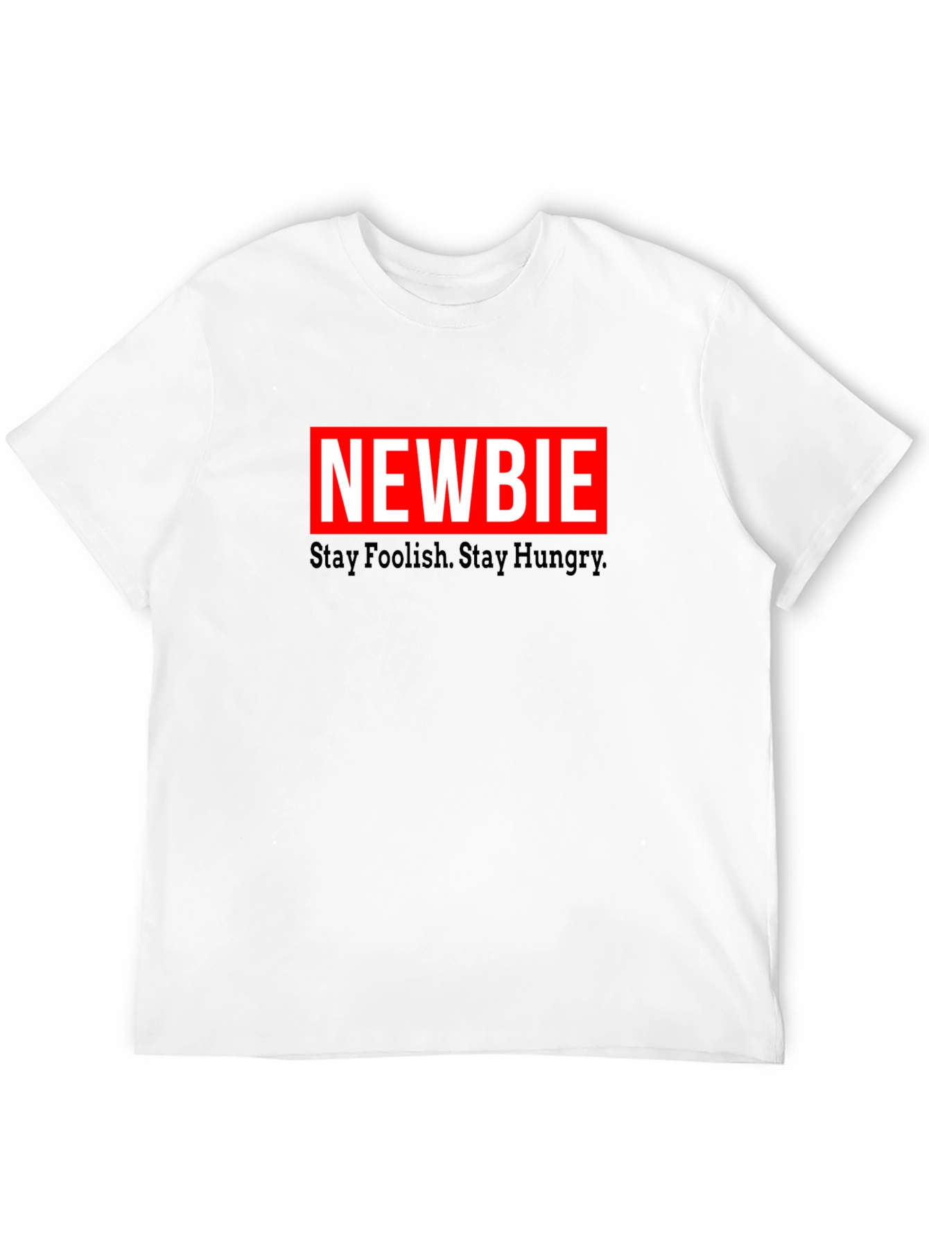 Black Newbie Tee: Stay Foolish, Stay Hungry - Black T-Shirt view 12