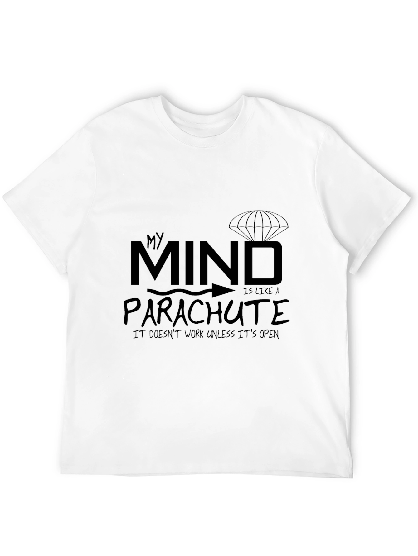 Black My Mind Parachute T-Shirt - Funny Graphic Tee view 12