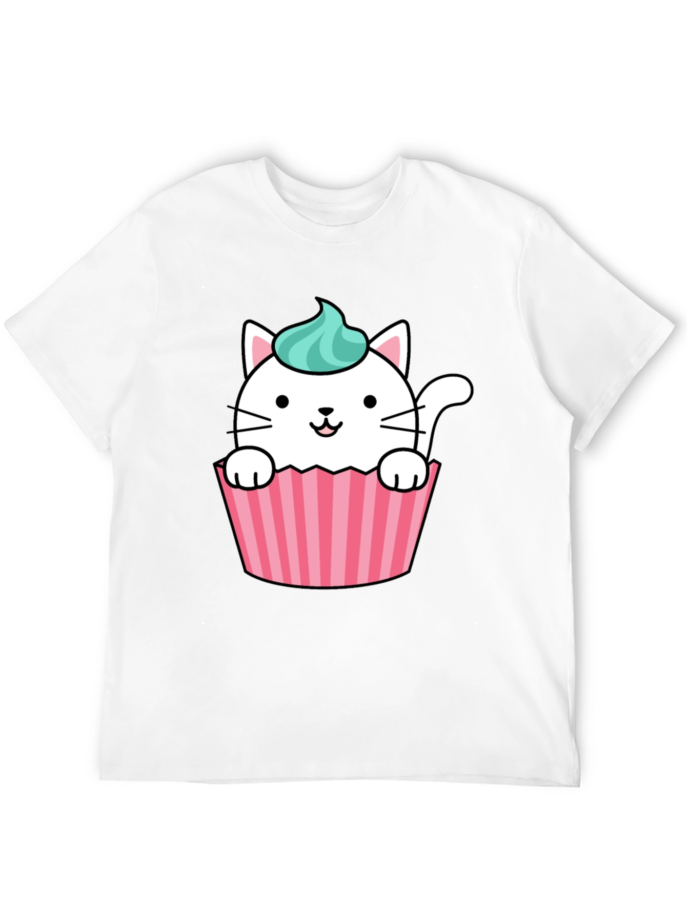Black Cute Cupcake Cat Graphic Tee - Black view 12