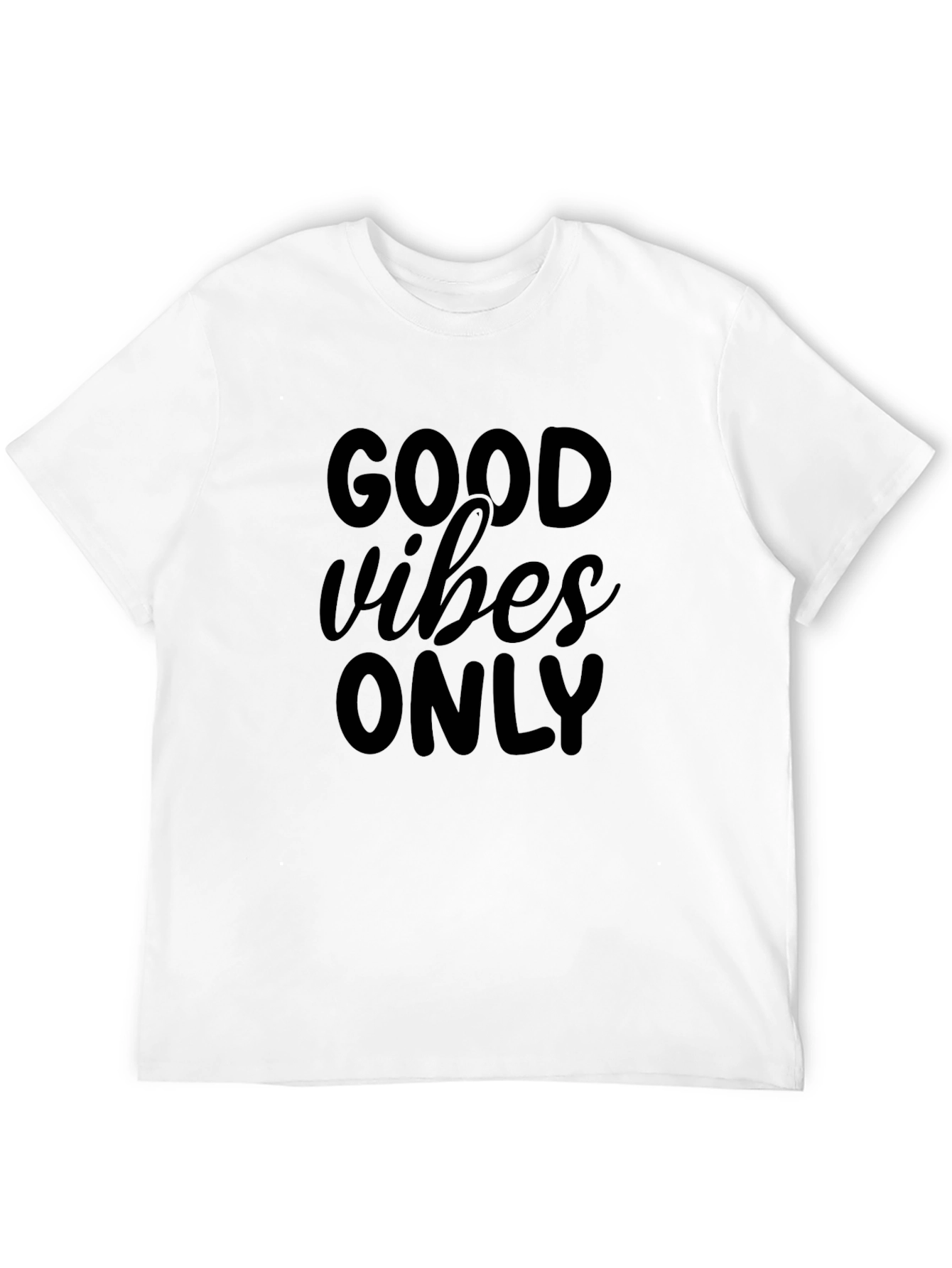 Black Good Vibes Only Black Graphic Tee view 12