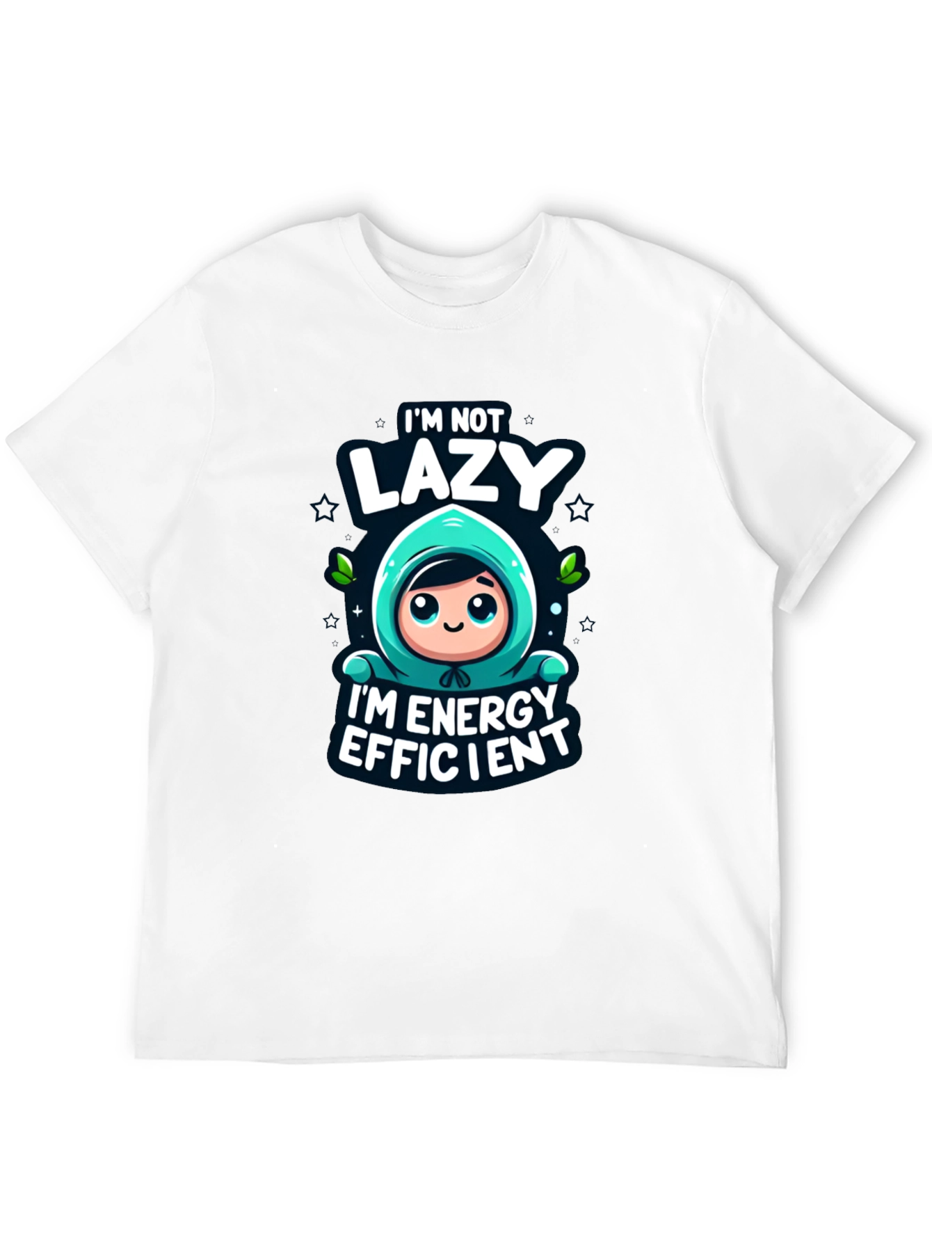 Black Funny Energy Efficient Black Graphic Tee view 12