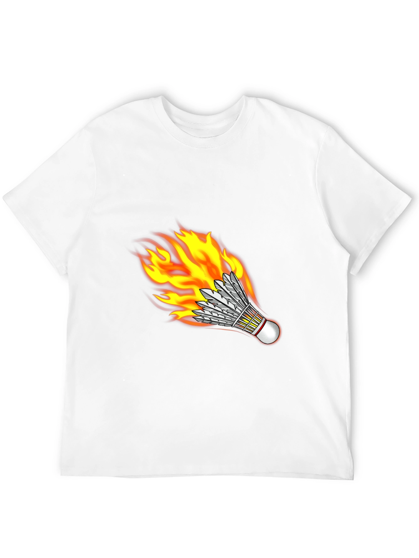 Black Flaming Shuttlecock Graphic Tee view 12