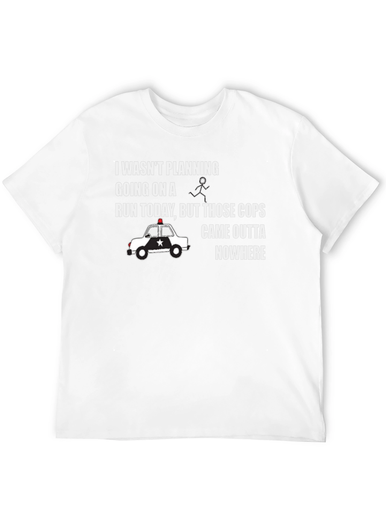Black Funny Running T-Shirt - Cops Came Outta Nowhere view 12