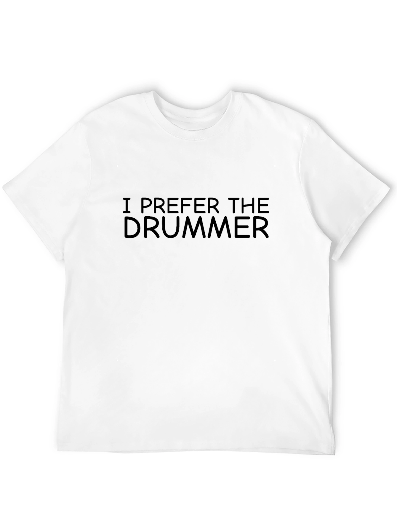 Black I Prefer The Drummer Graphic Tee - Black Crew Neck T-Shirt view 12