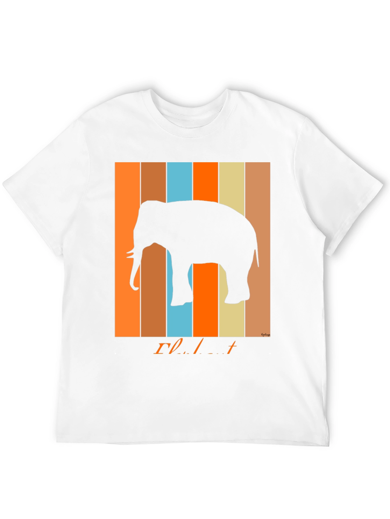 Black Retro Elephant Graphic T-Shirt view 12