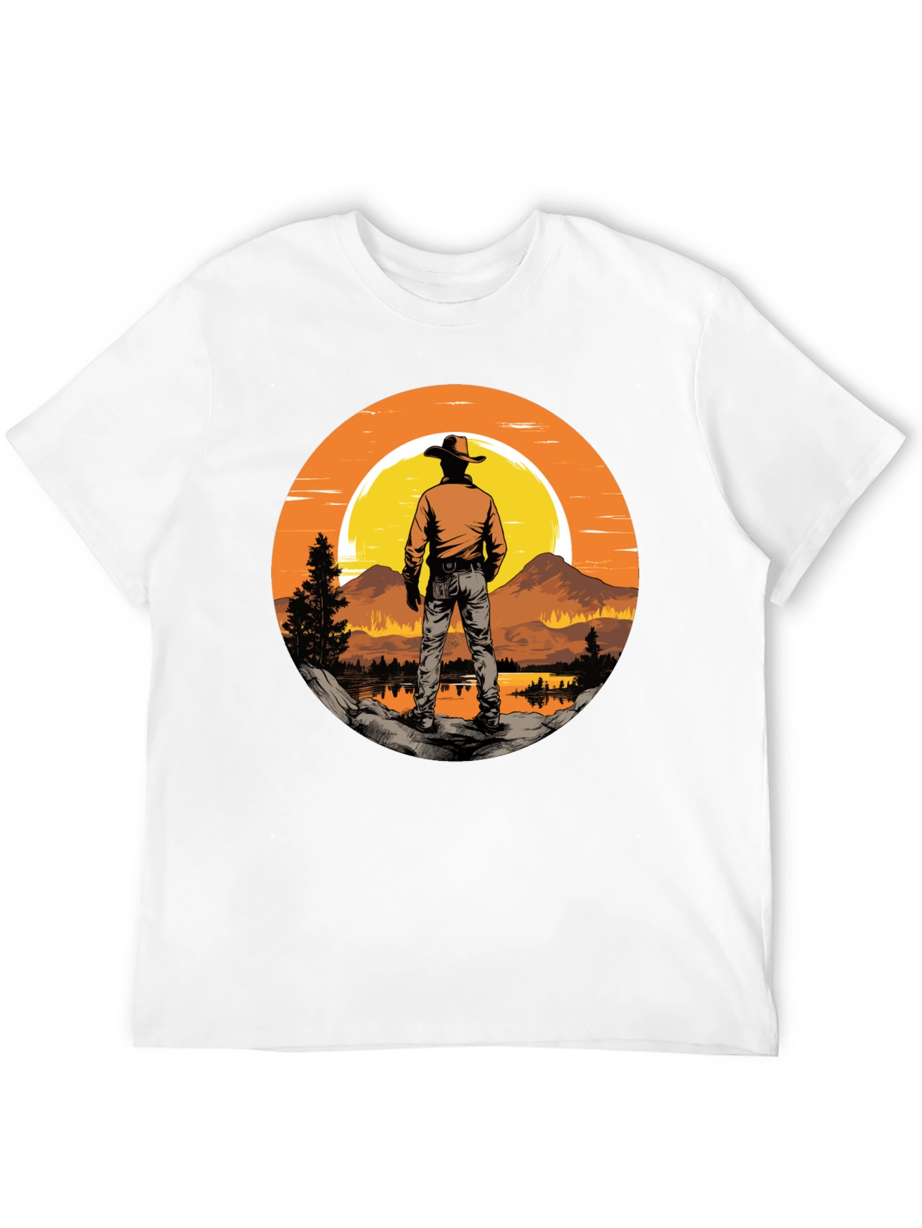 Black Sunset Cowboy Graphic Tee view 12