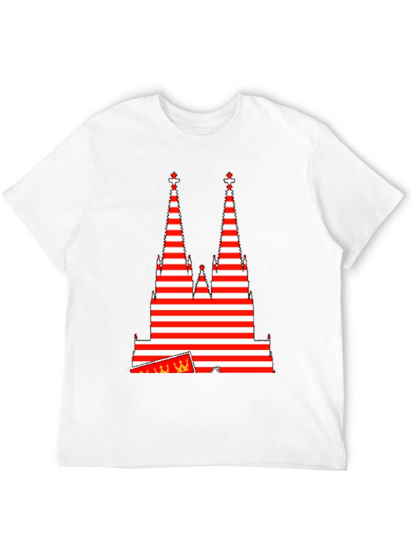 Black Striped Tower Graphic Tee - Unique Men's Black T-Shirt view 12