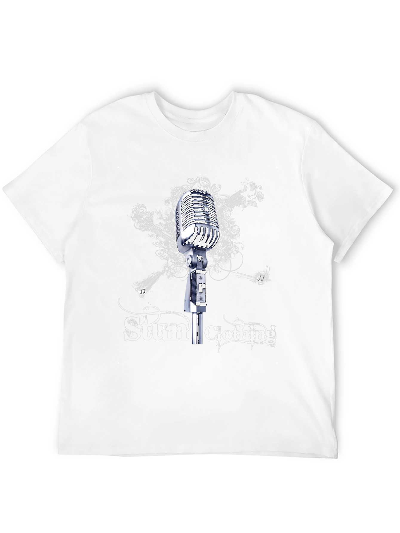 Black Vintage Microphone Graphic Tee - Black view 12