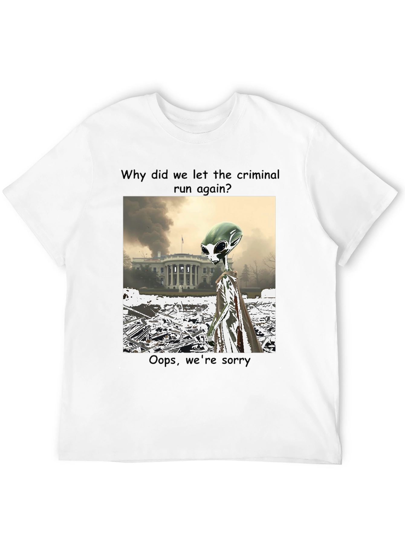 Black Political Alien Humor Graphic Tee view 12