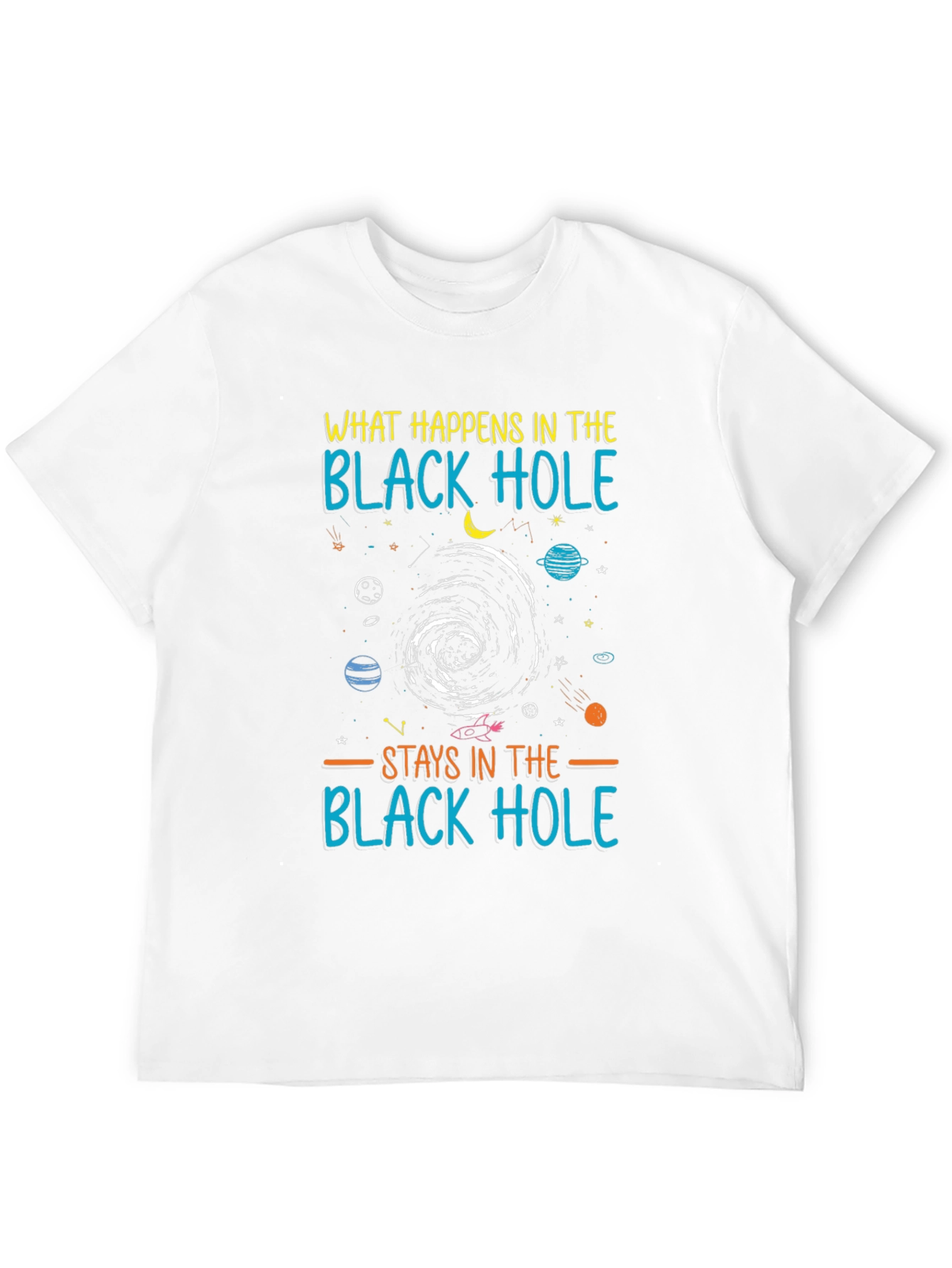 Black Black Hole Graphic T-Shirt - Stay in the Hole! view 12