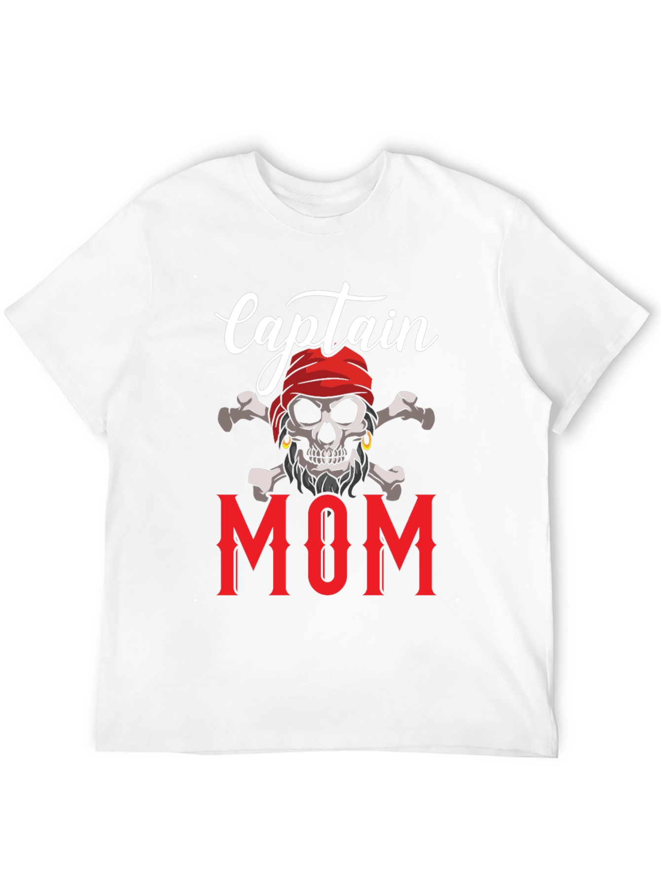 Captain Mom T-Shirt - Pirate Skull Graphic Tee - 12