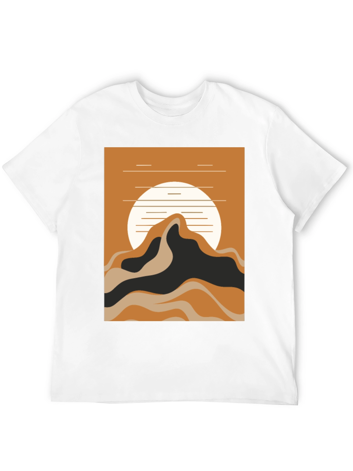 Black Mountain Sunset Graphic Tee - Black Cotton Blend view 12