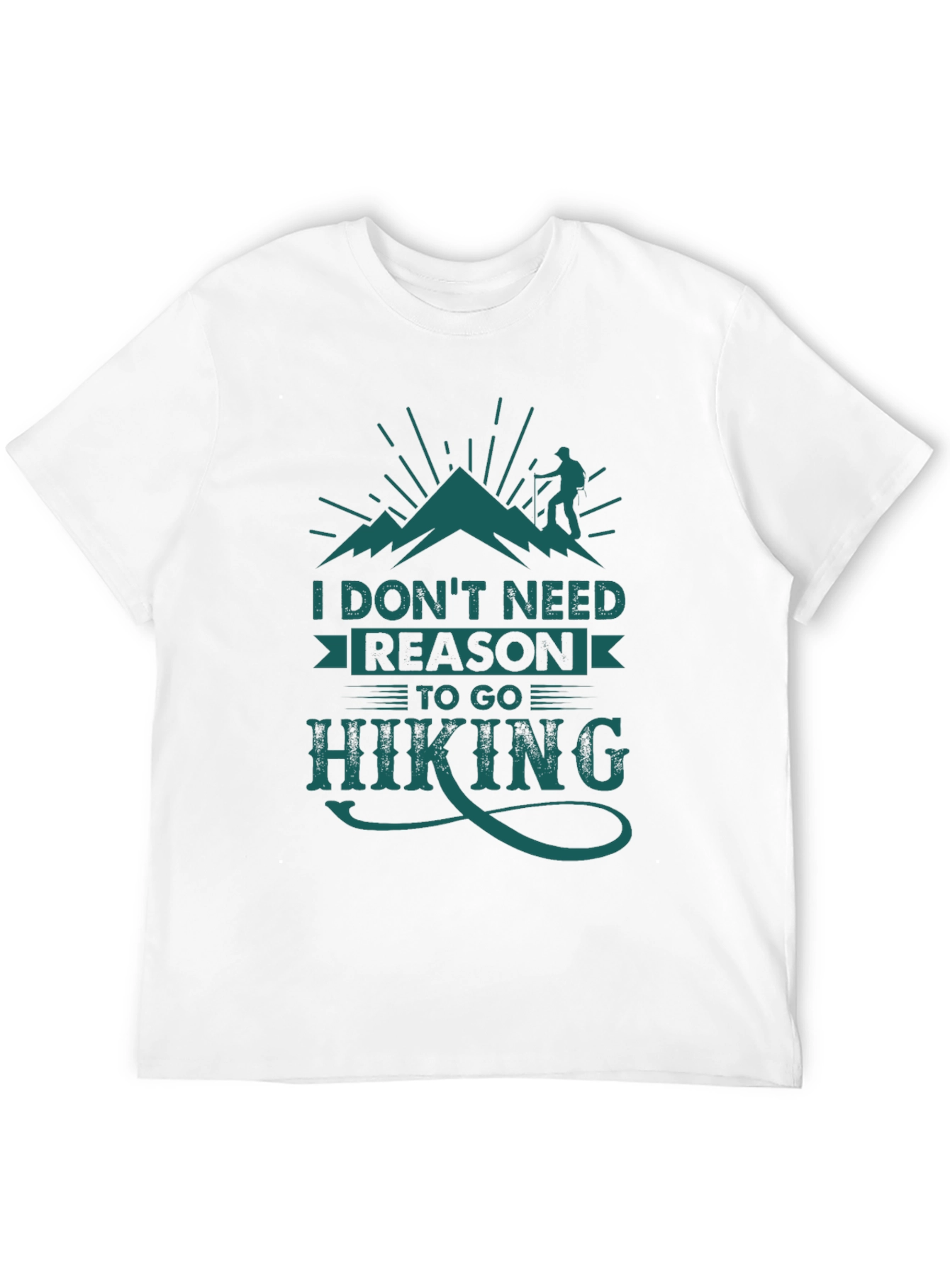 Black Hiking Graphic Tee: I Don't Need Reason To Go Hiking view 12