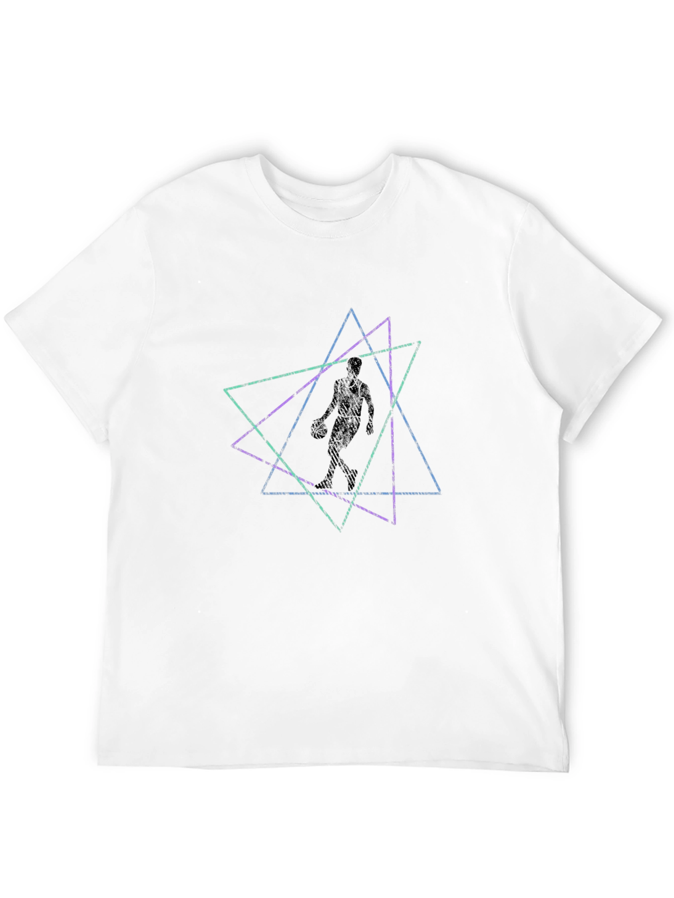 Black Geometric Figure Black T-Shirt view 12