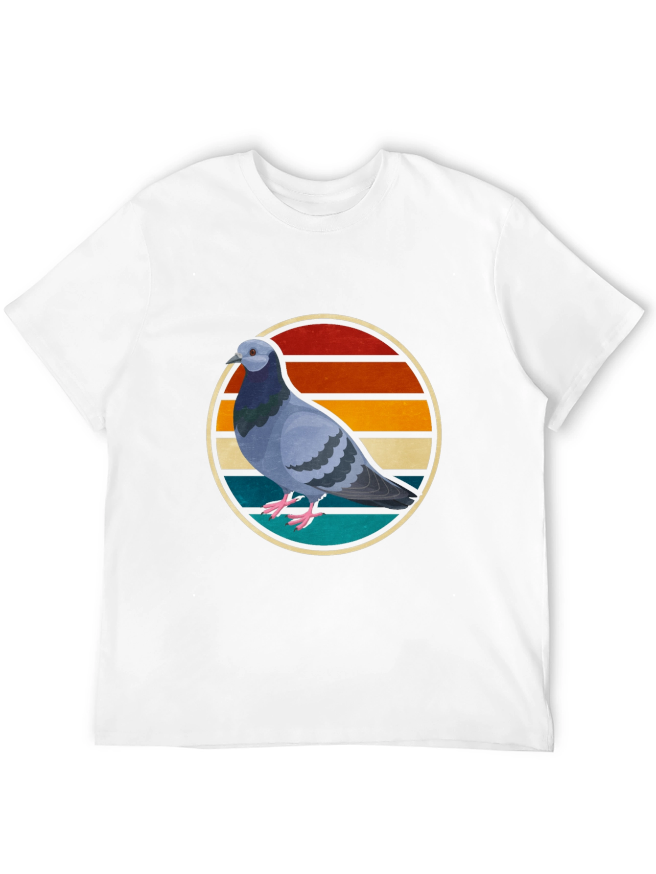 Black Retro Pigeon Graphic Tee - Cool Bird Lover Shirt view 12