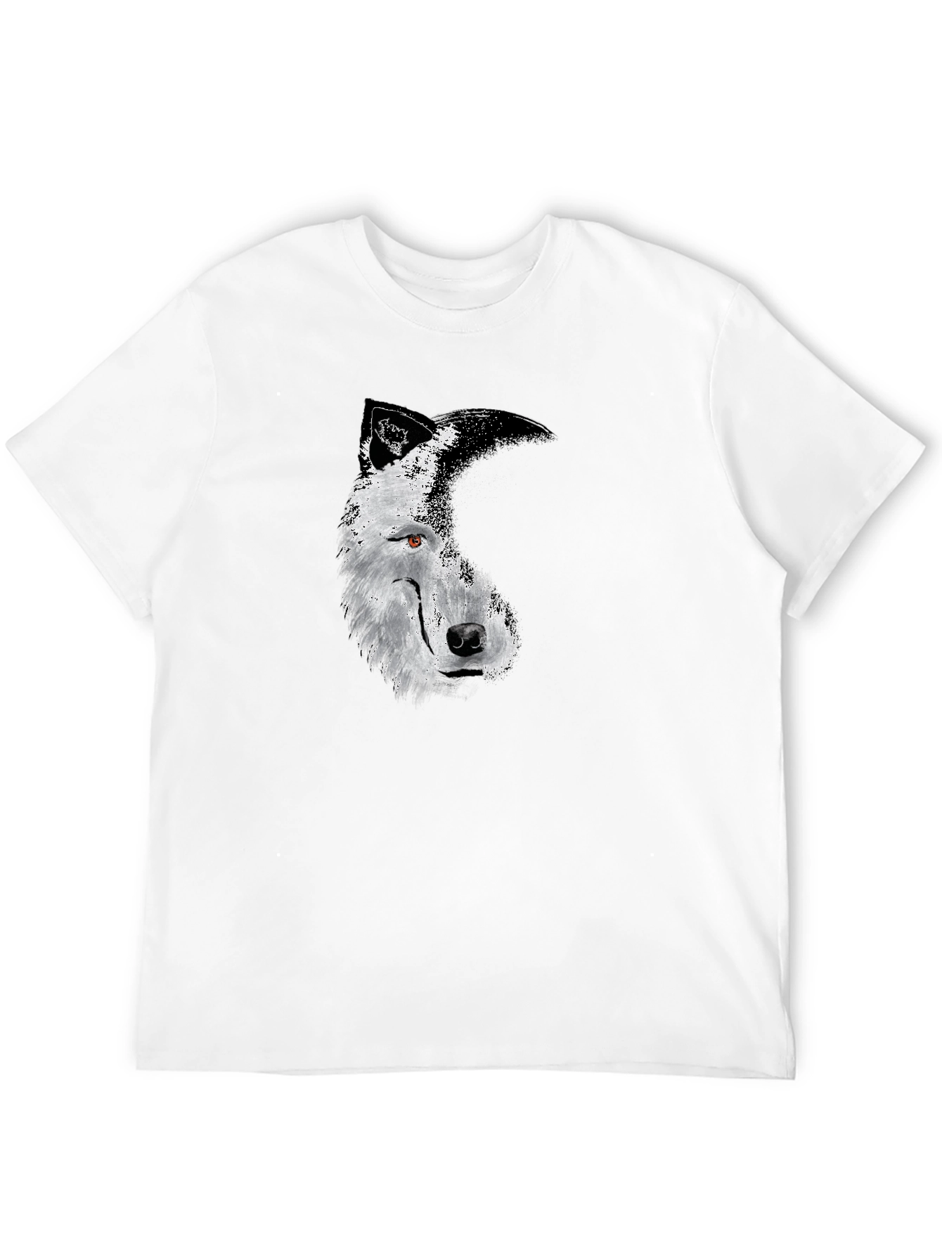 Black Men's Black Wolf Graphic Tee - Stylish & Unique Design view 12