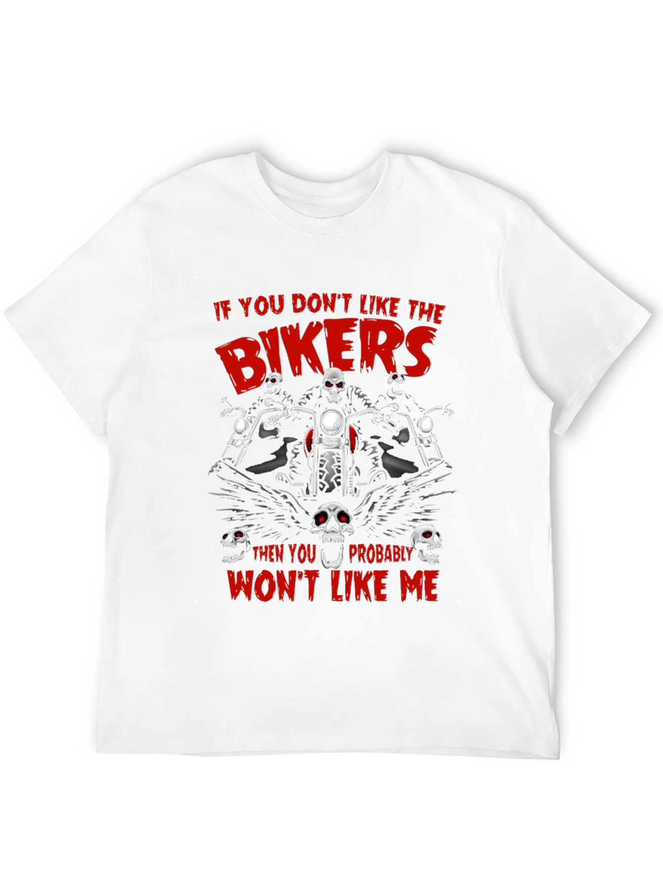 Black Biker Skull Graphic T-Shirt - Edgy Ride Apparel view 12