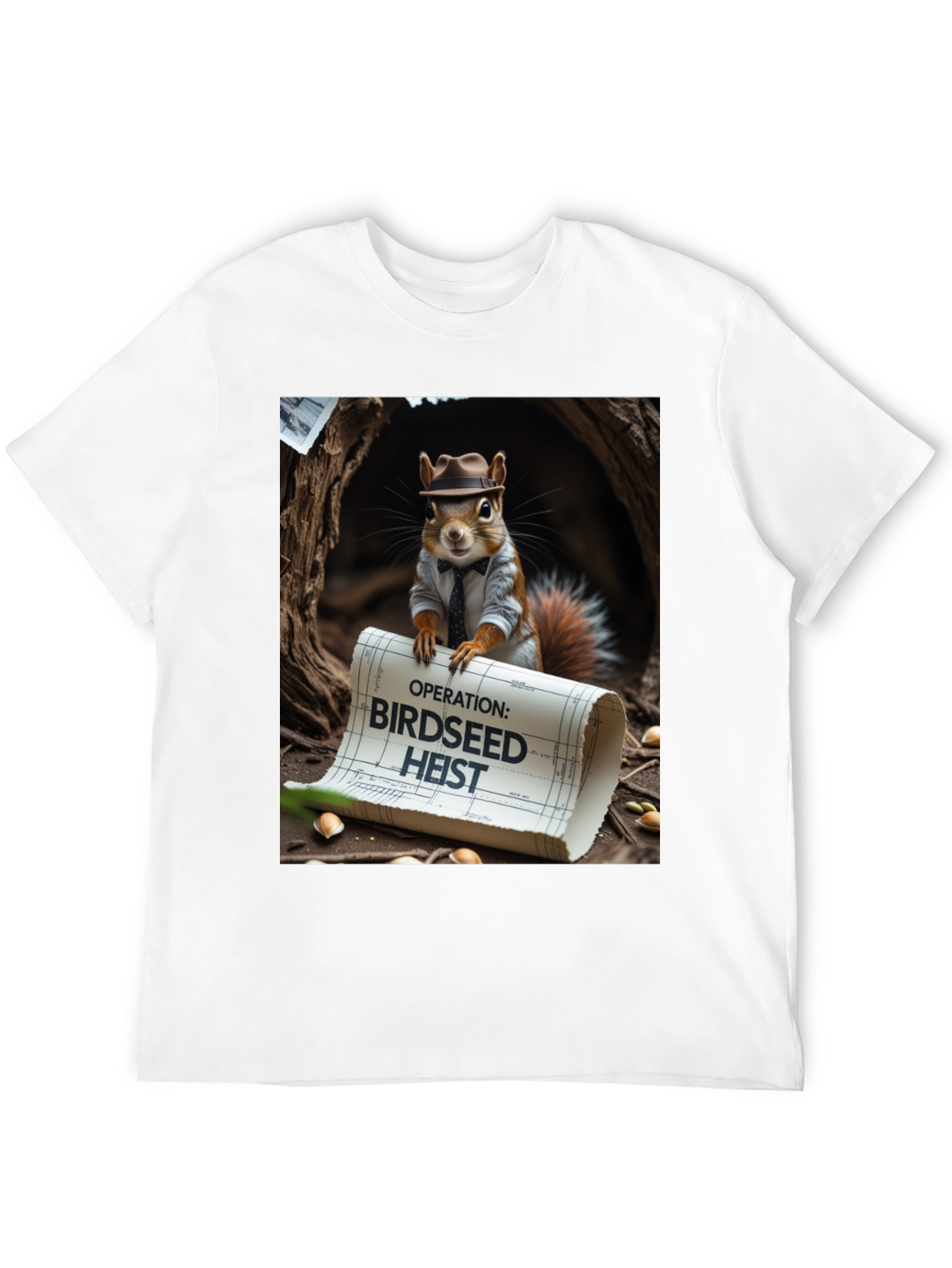 Black Birdseed Heist Squirrel Tee view 12