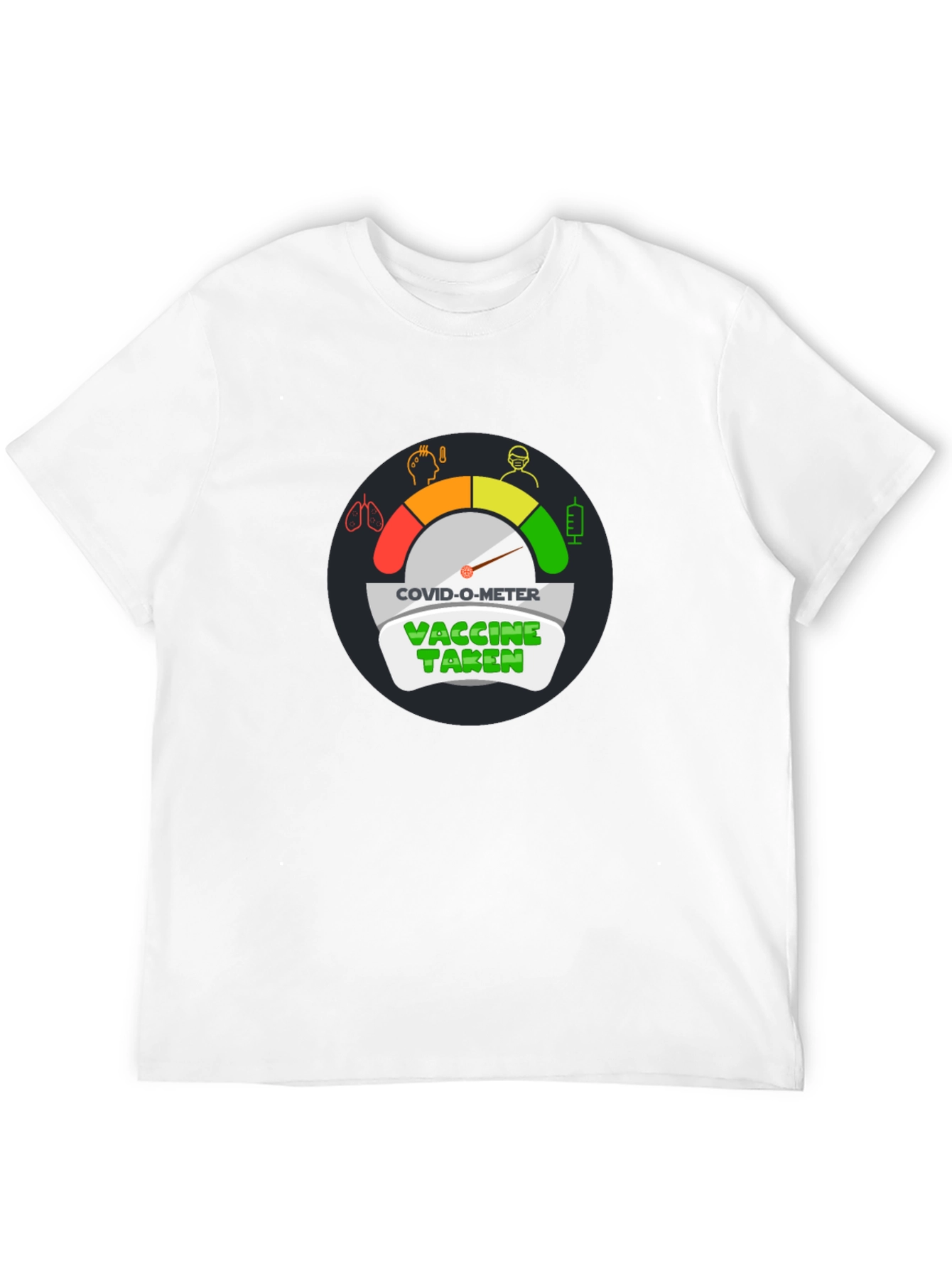 Black COVID-O-Meter Vaccine Taken Black T-Shirt view 12
