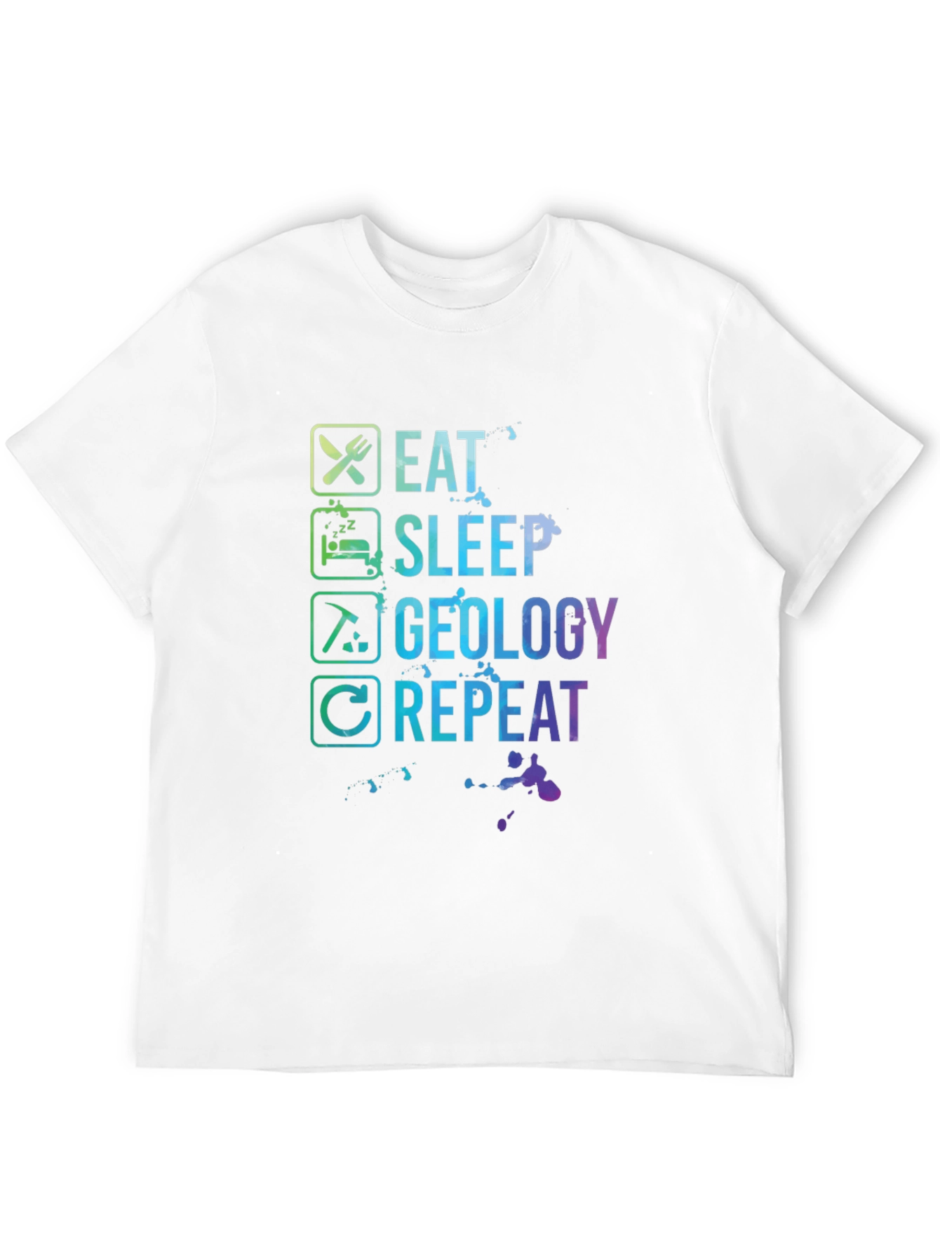 Black Eat Sleep Geology Repeat T-Shirt - Geologist Gift view 12