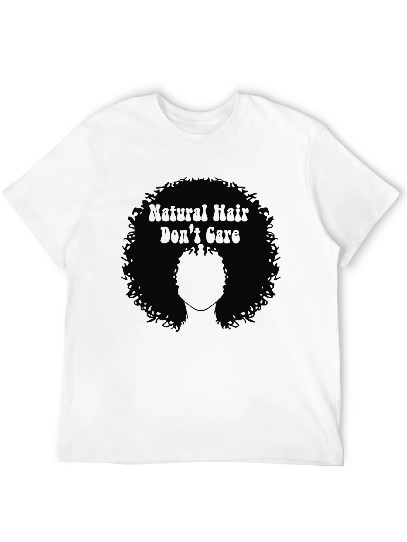 Black Natural Hair Don't Care Tee - Black Graphic T-Shirt view 12