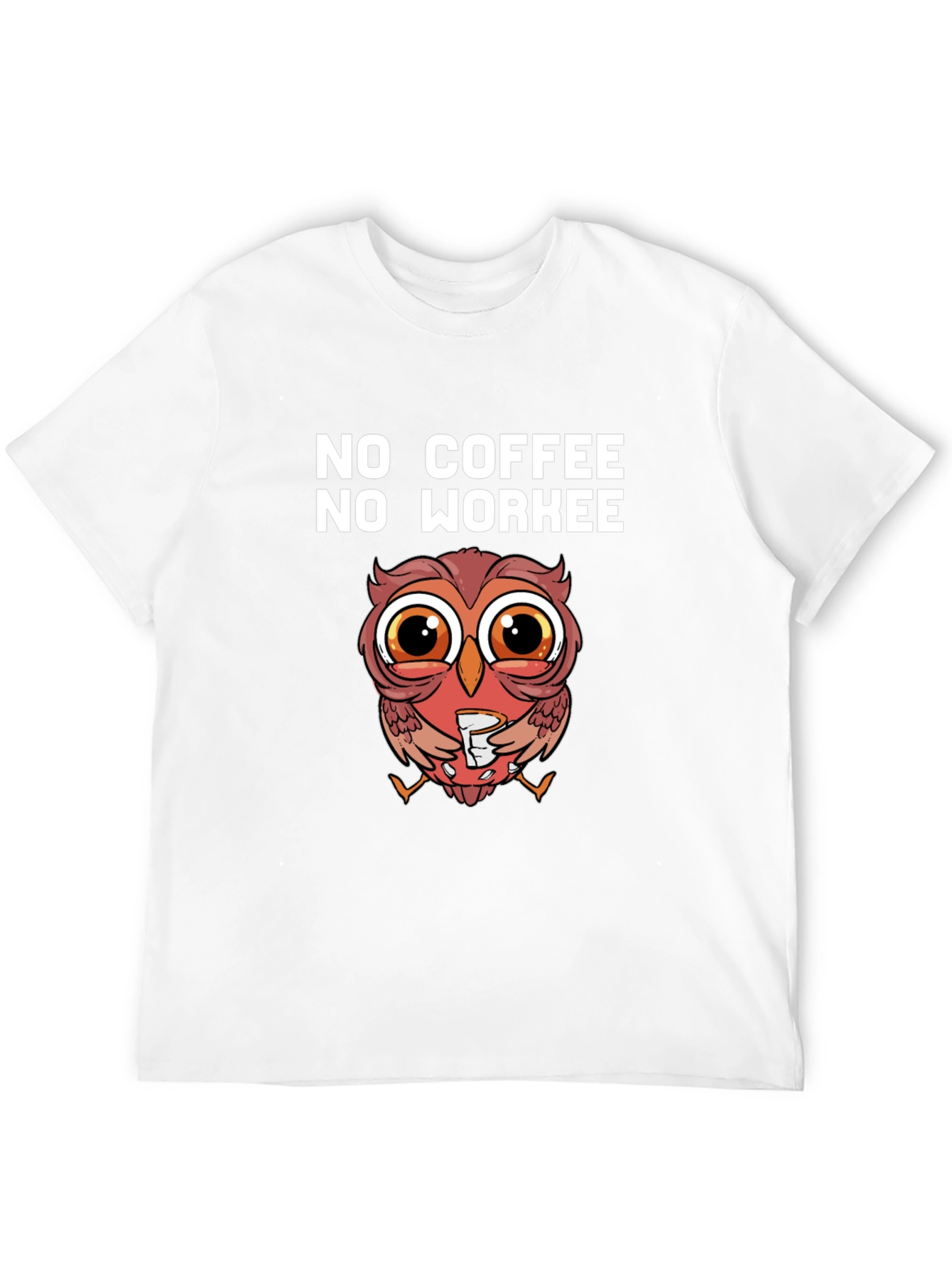 Black No Coffee No Workee Owl T-Shirt view 12