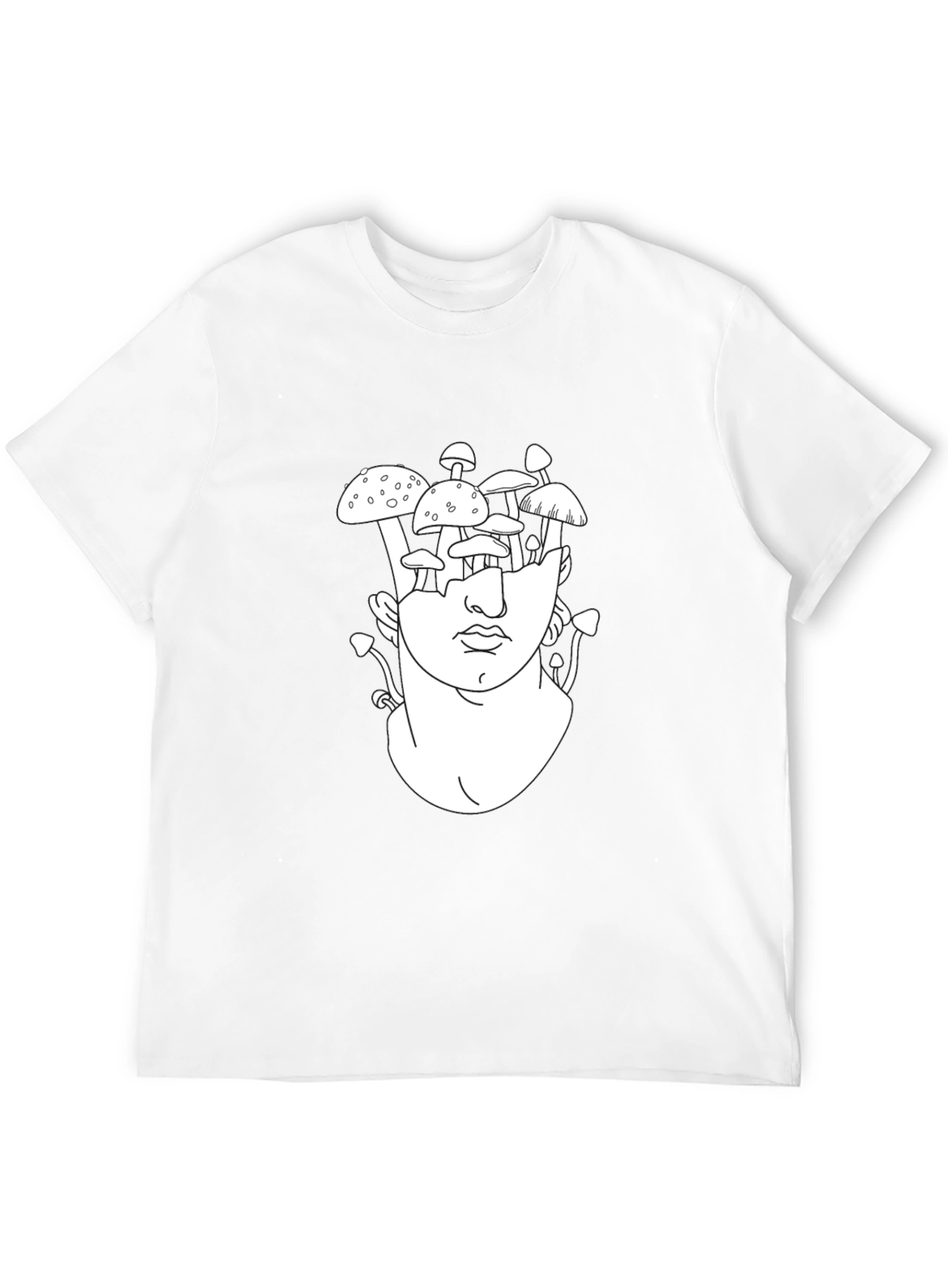 Black Mushroom Mind Graphic Tee - Unique Art T-Shirt view 12