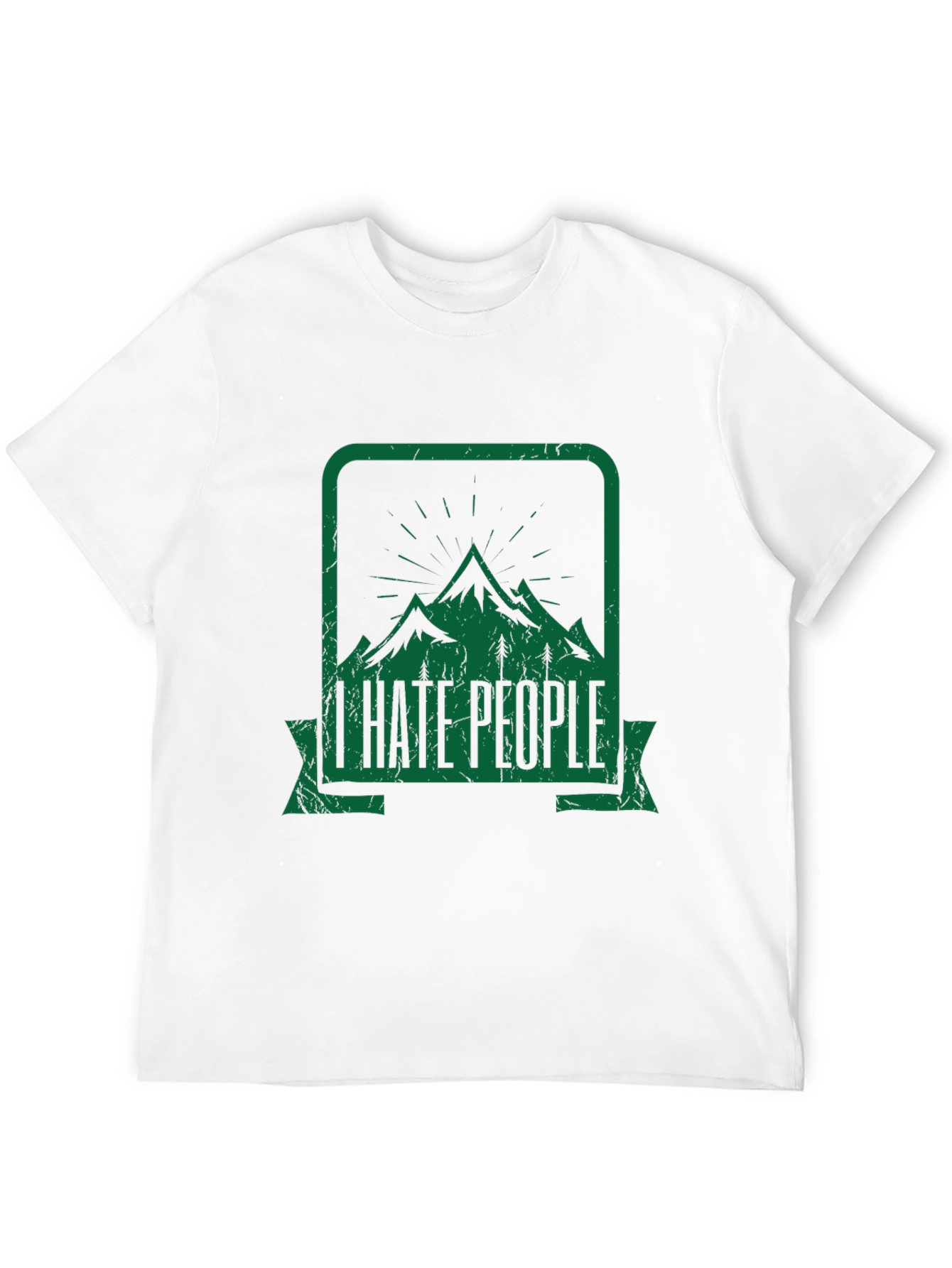 Black I Hate People Mountain Graphic Black Tee view 12