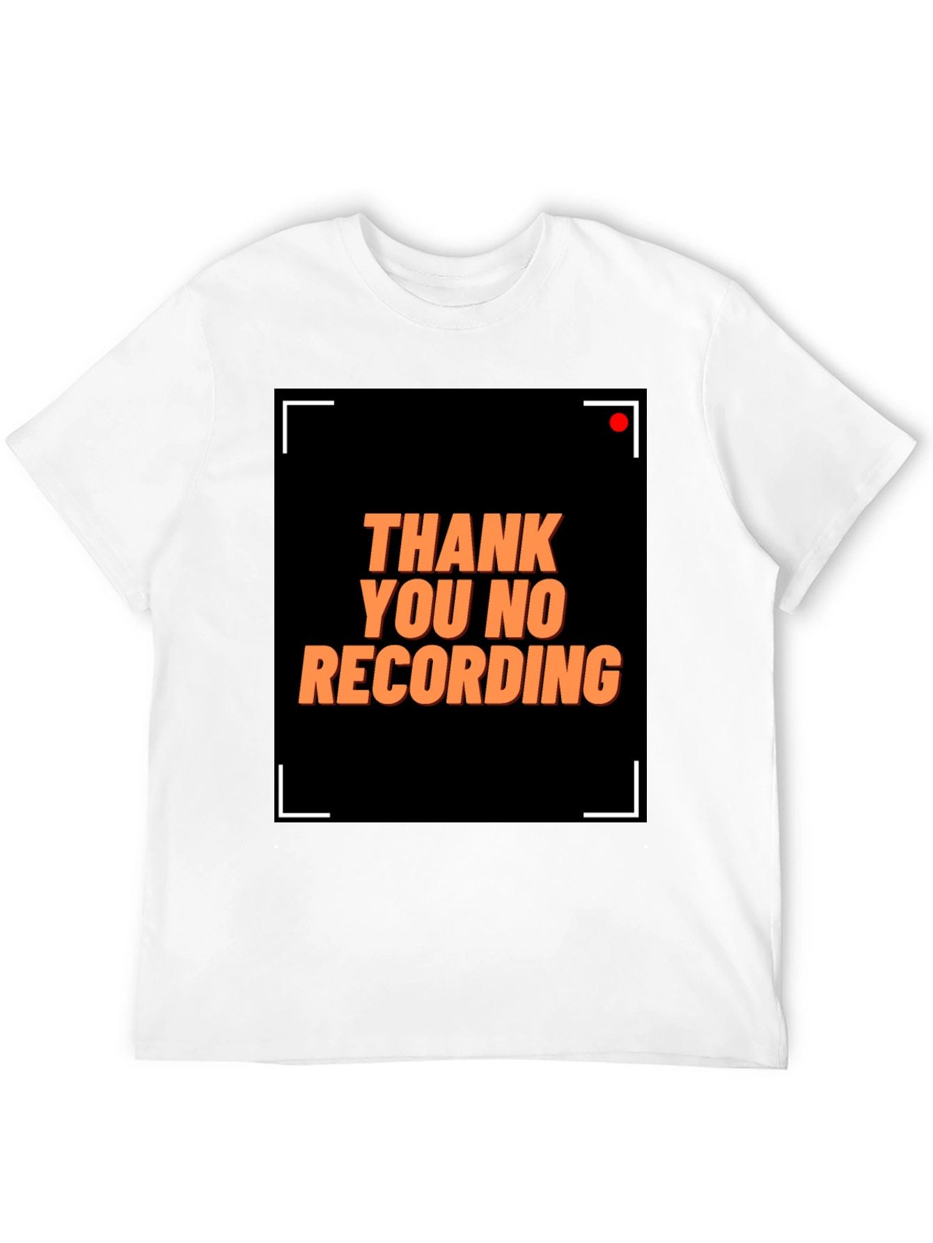 Black Thank You No Recording Graphic Tee view 12