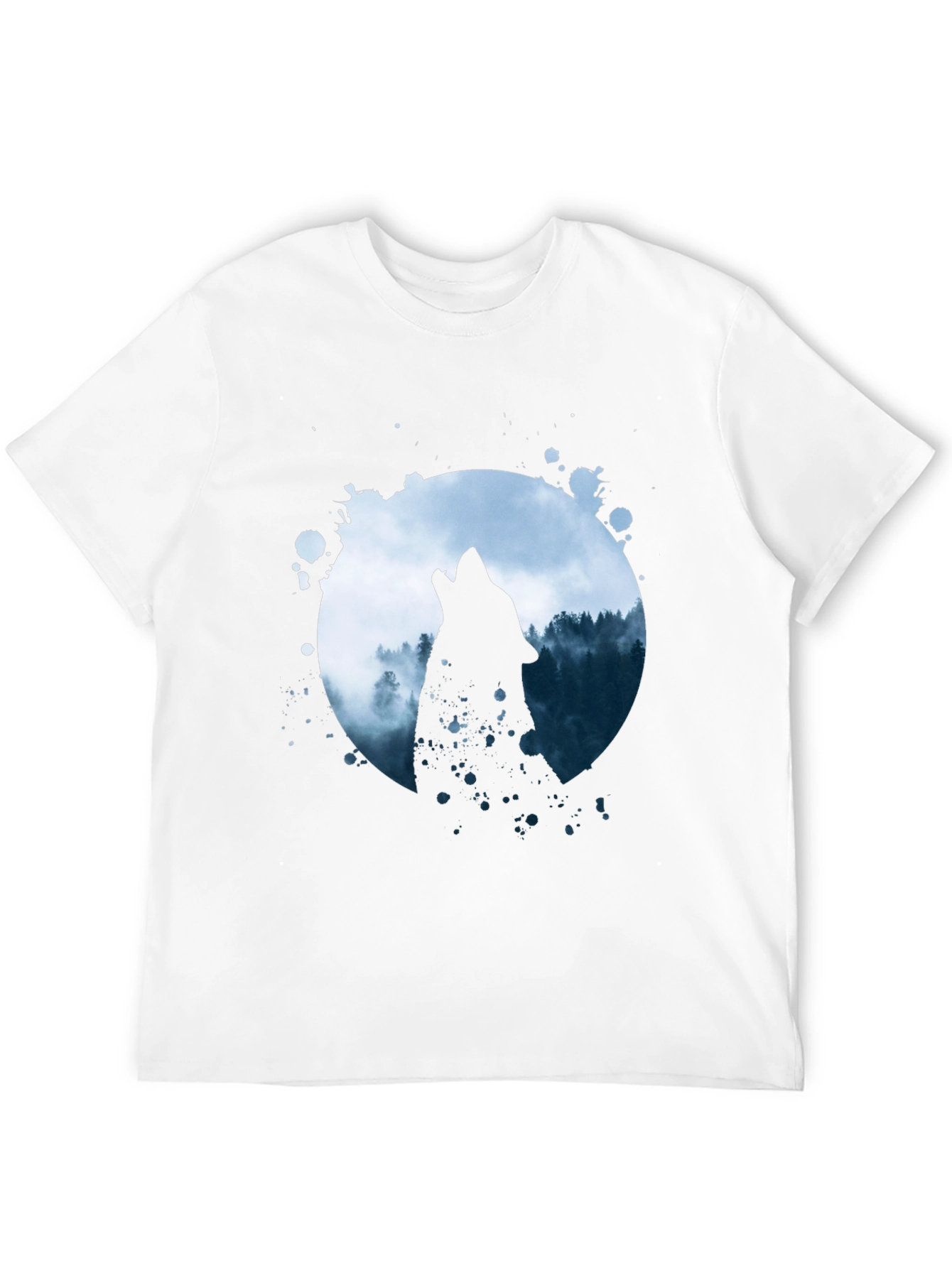 Black Wolf Howl Graphic Tee - Black Cotton Blend view 12