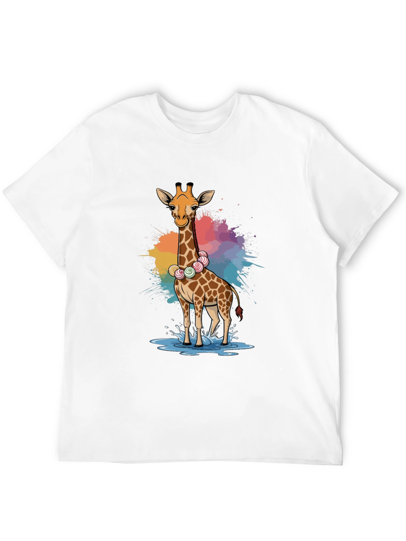 Black Giraffe Candy Lei T-Shirt - Fun Animal Tee view 12