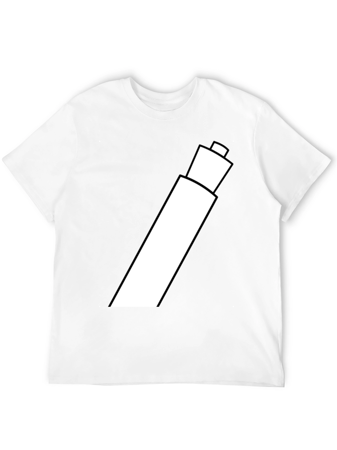 Black Men's Black Graphic T-Shirt - White Marker Design view 12