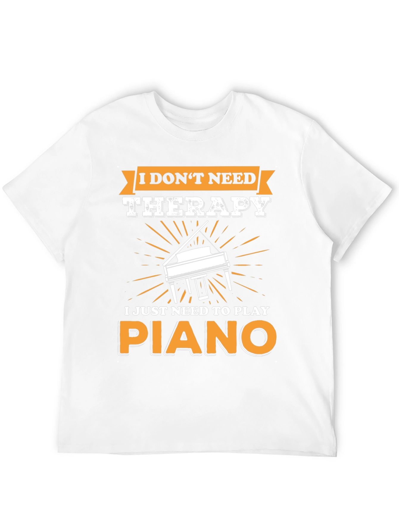 Black I Don't Need Therapy Piano T-Shirt view 12