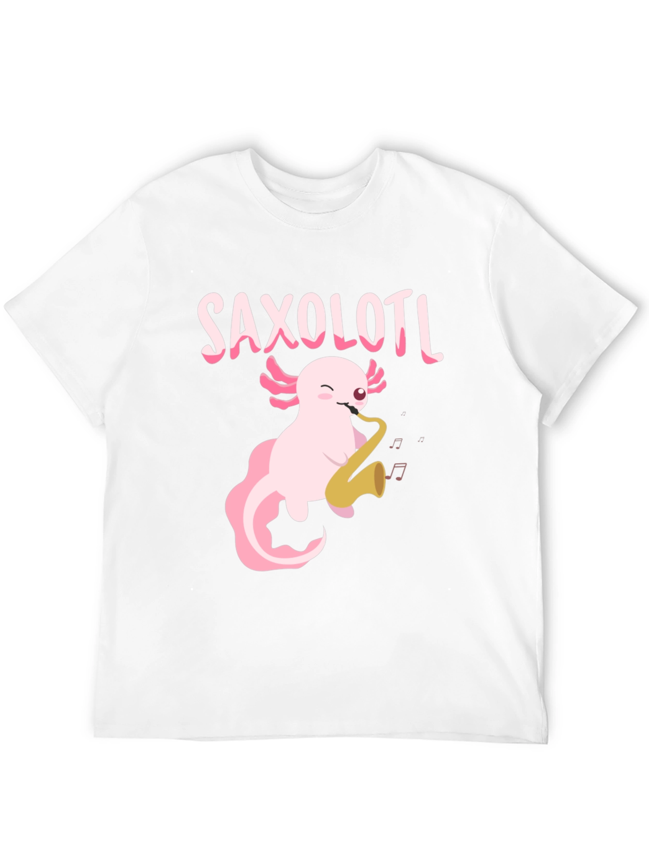 Black Saxolotl T-Shirt - Axolotl Playing Saxophone Tee view 12