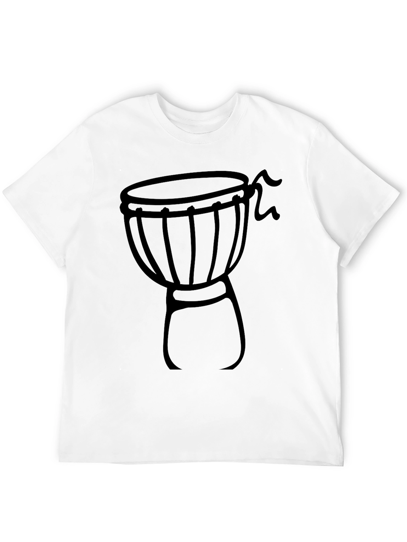 Black Djembe Drum Graphic T-Shirt - Black Crew Neck Tee view 12