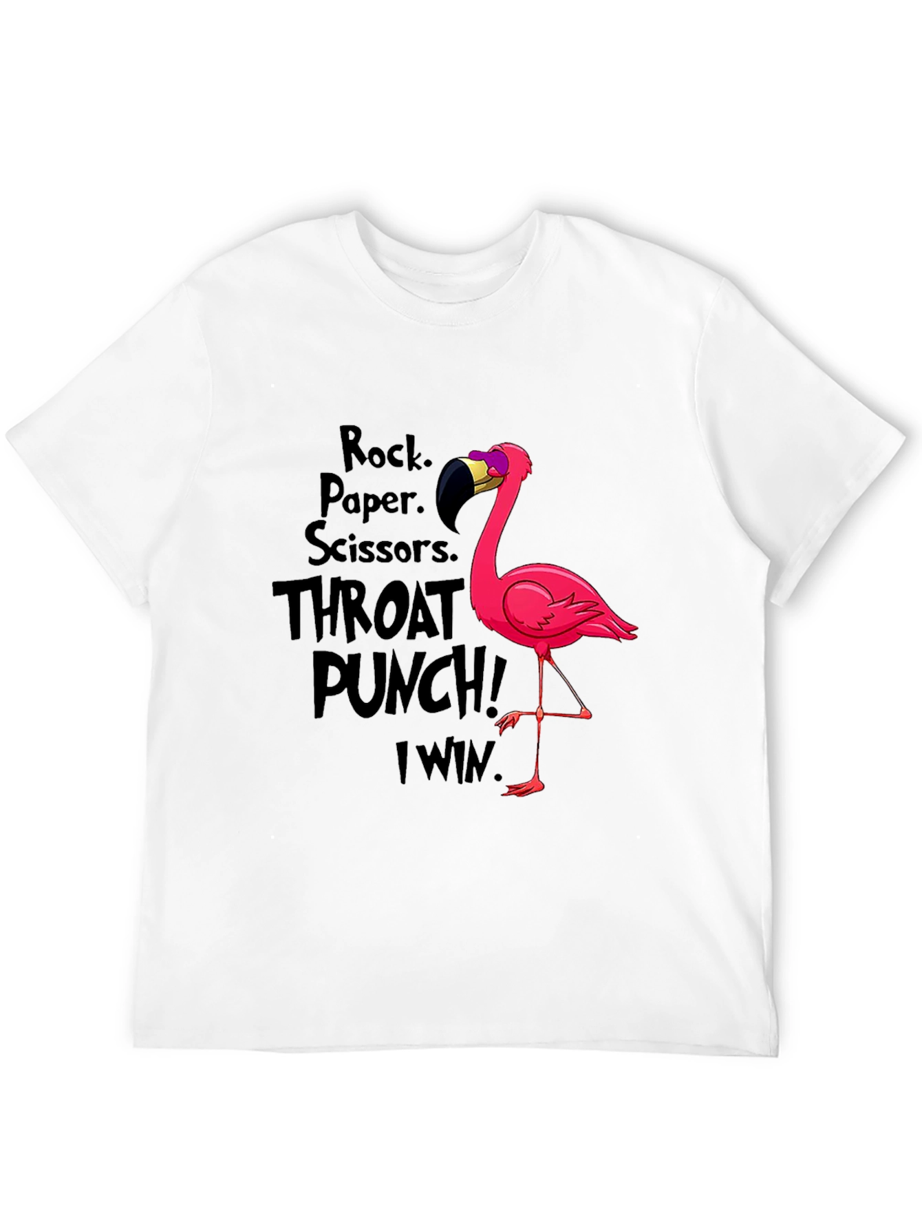 Black Rock Paper Scissors Flamingo T-Shirt view 12