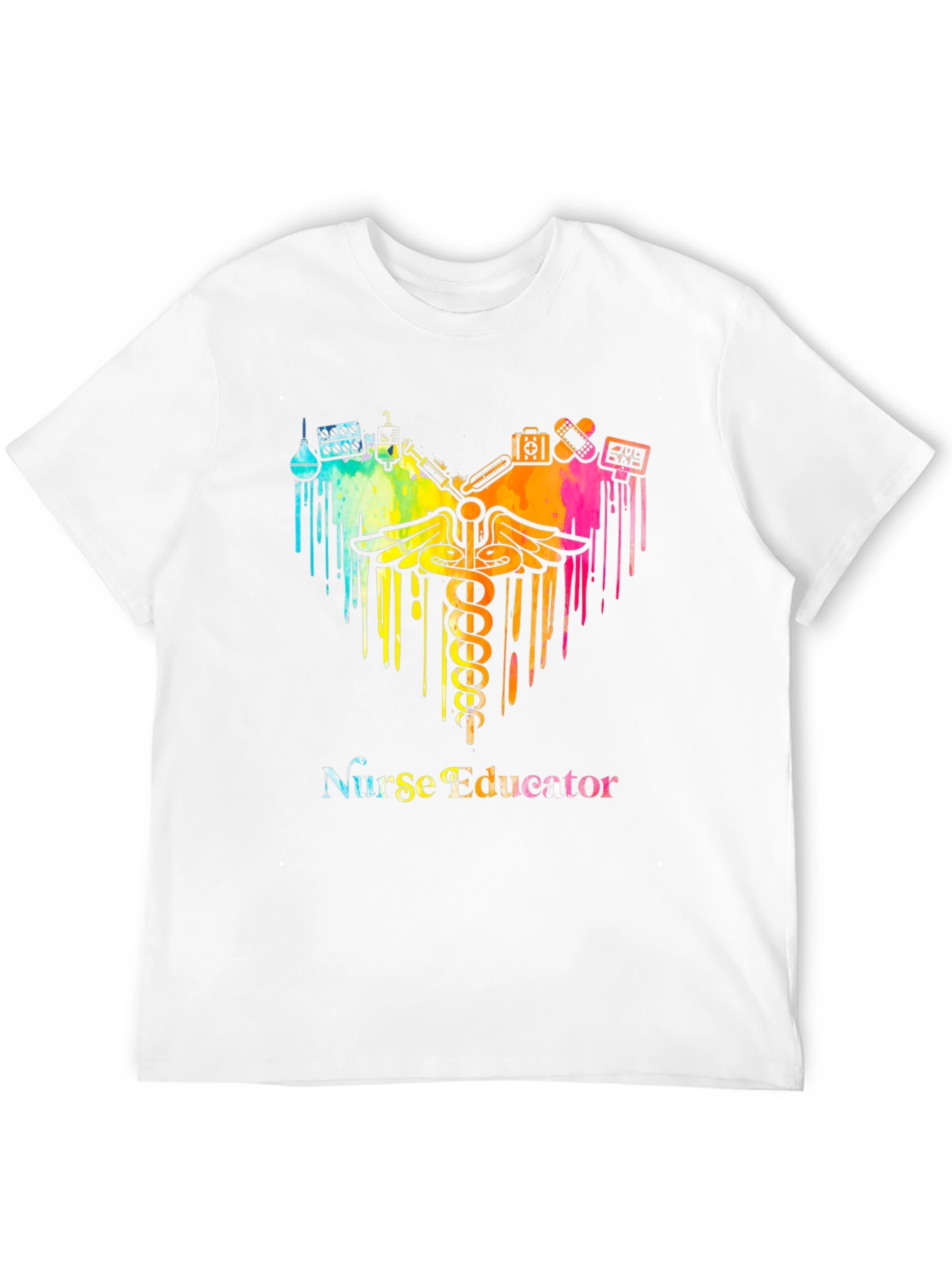 Black Nurse Educator Colorful Graphic T-Shirt view 12