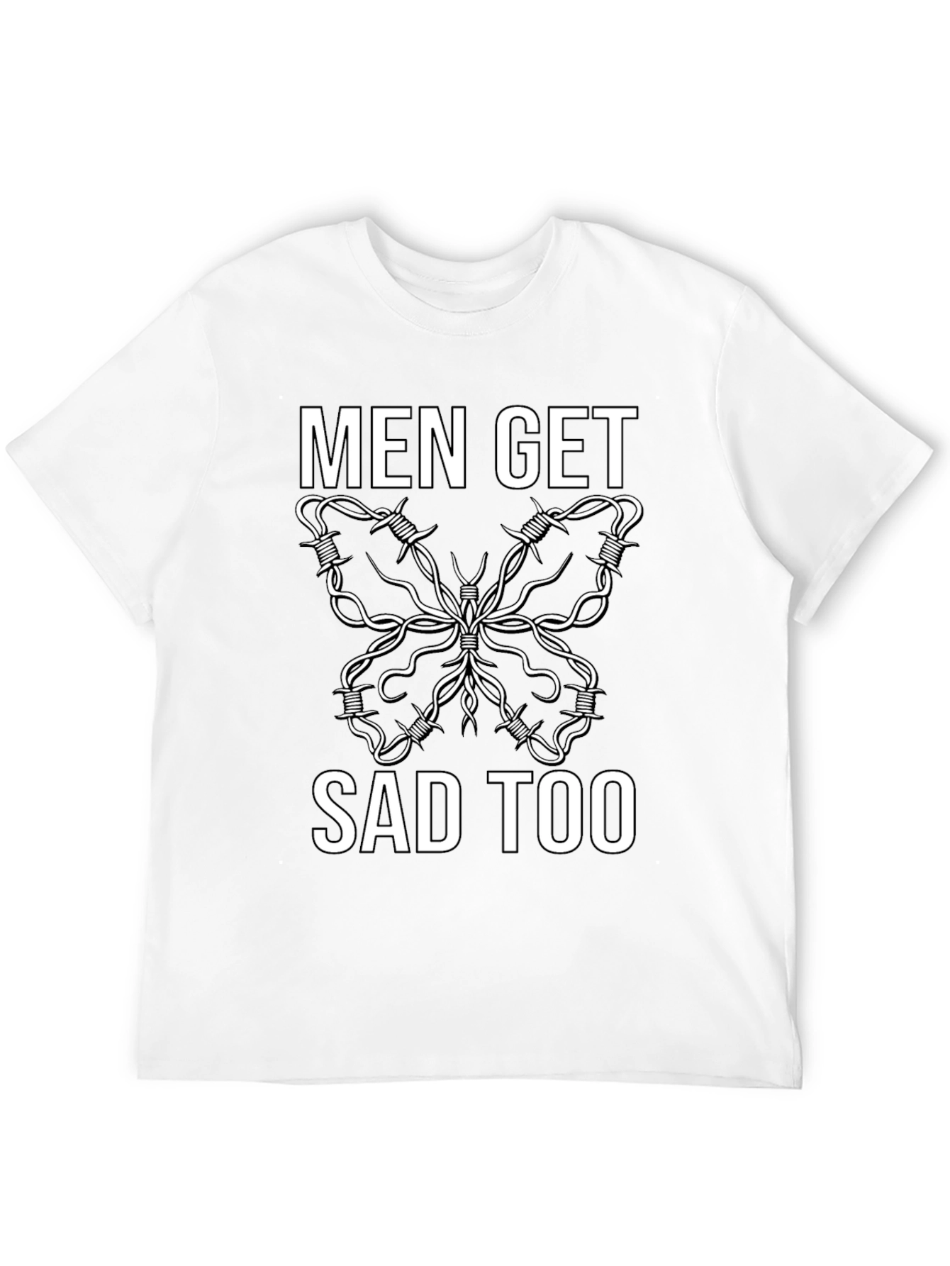 Black Men Get Sad Too Butterfly Barbed Wire Tee view 12