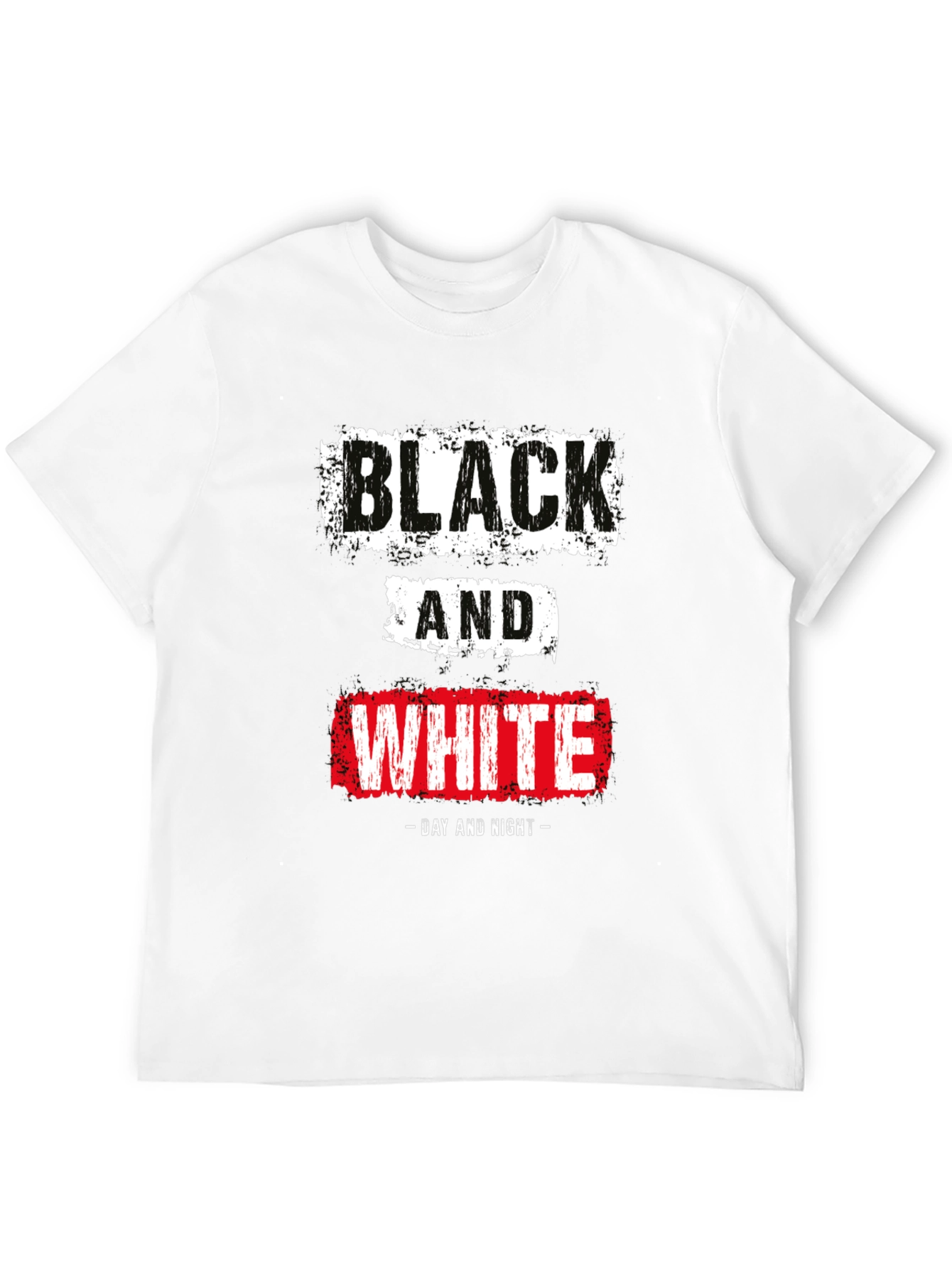 Black Black & White Day Night Graphic T-Shirt view 12