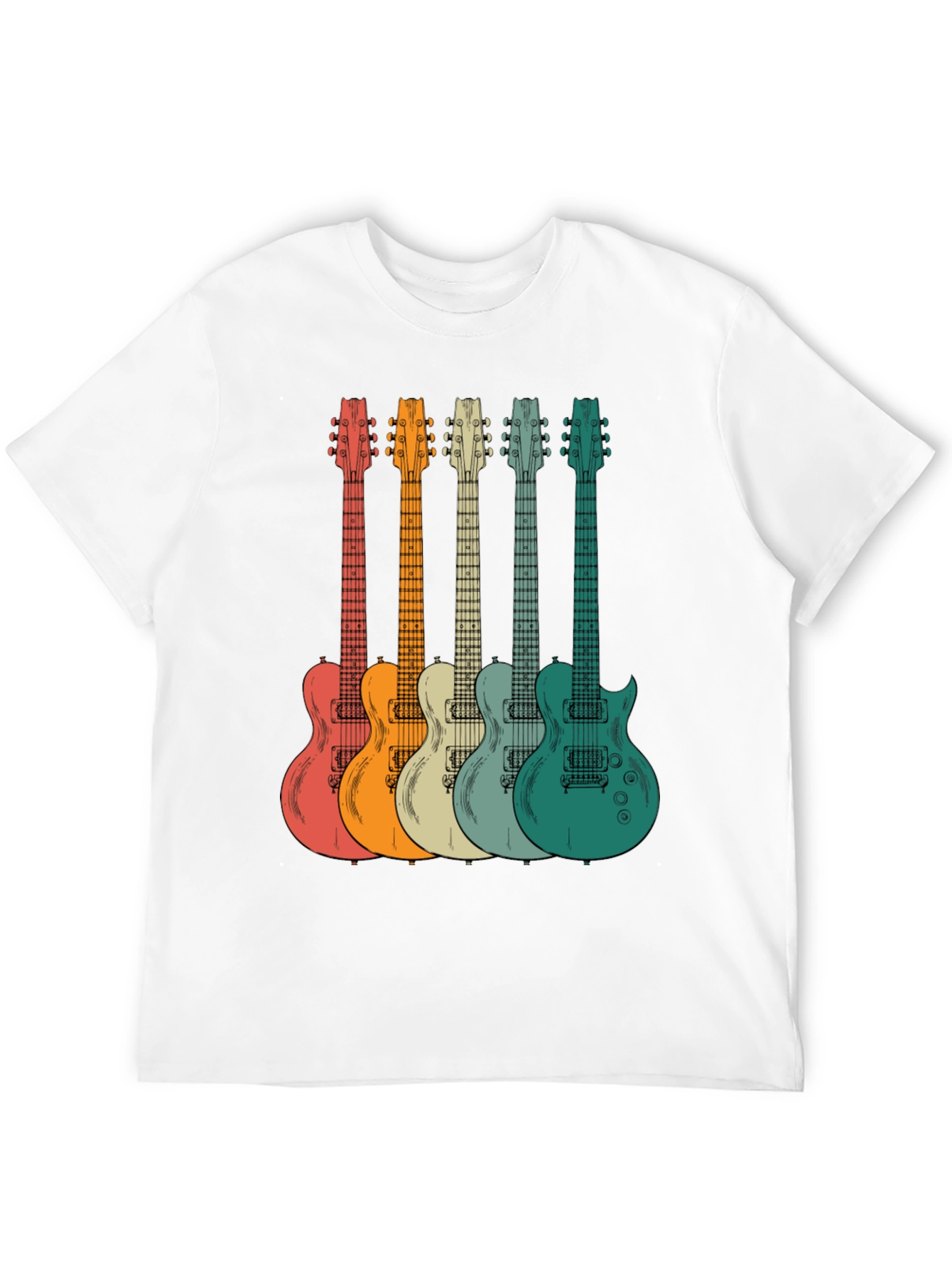 Black Retro Guitar Graphic Tee - Music Lover's T-Shirt view 12