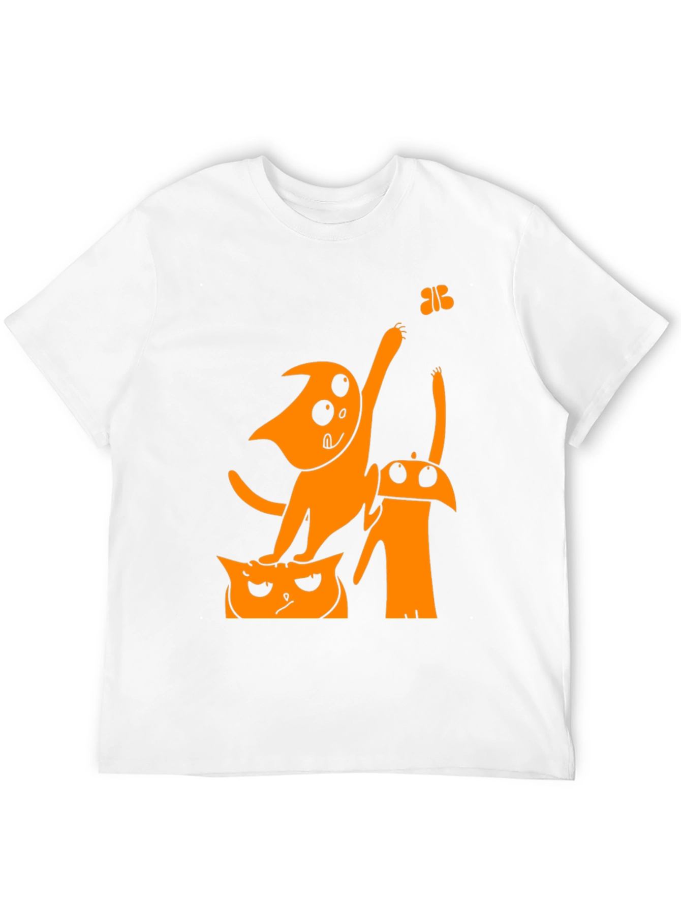 Black Funny Cartoon Cat Graphic T-Shirt view 12