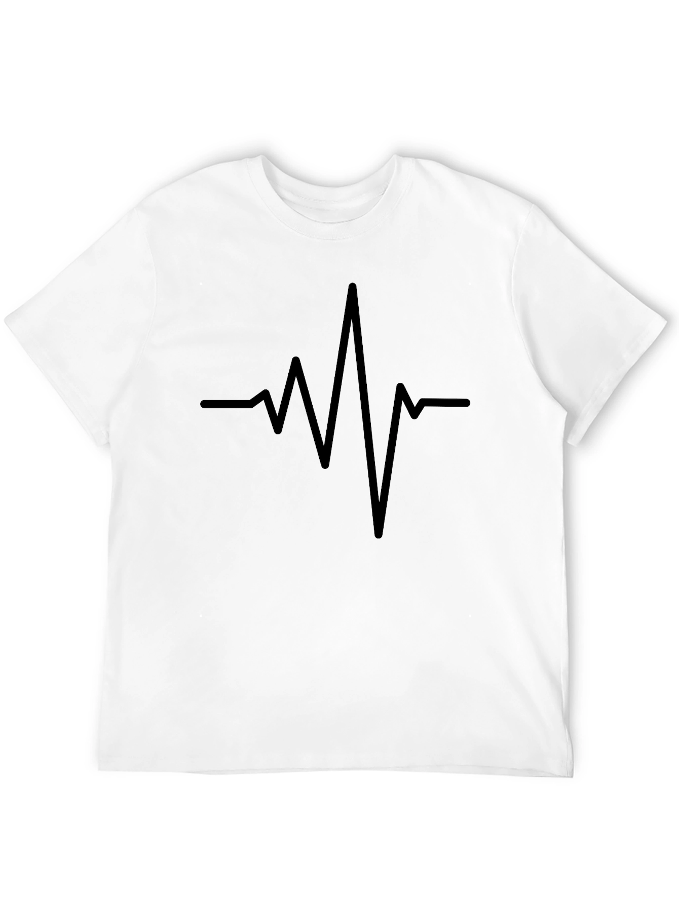 Black Heartbeat Graphic T-Shirt - Stylish Minimalist Design view 12