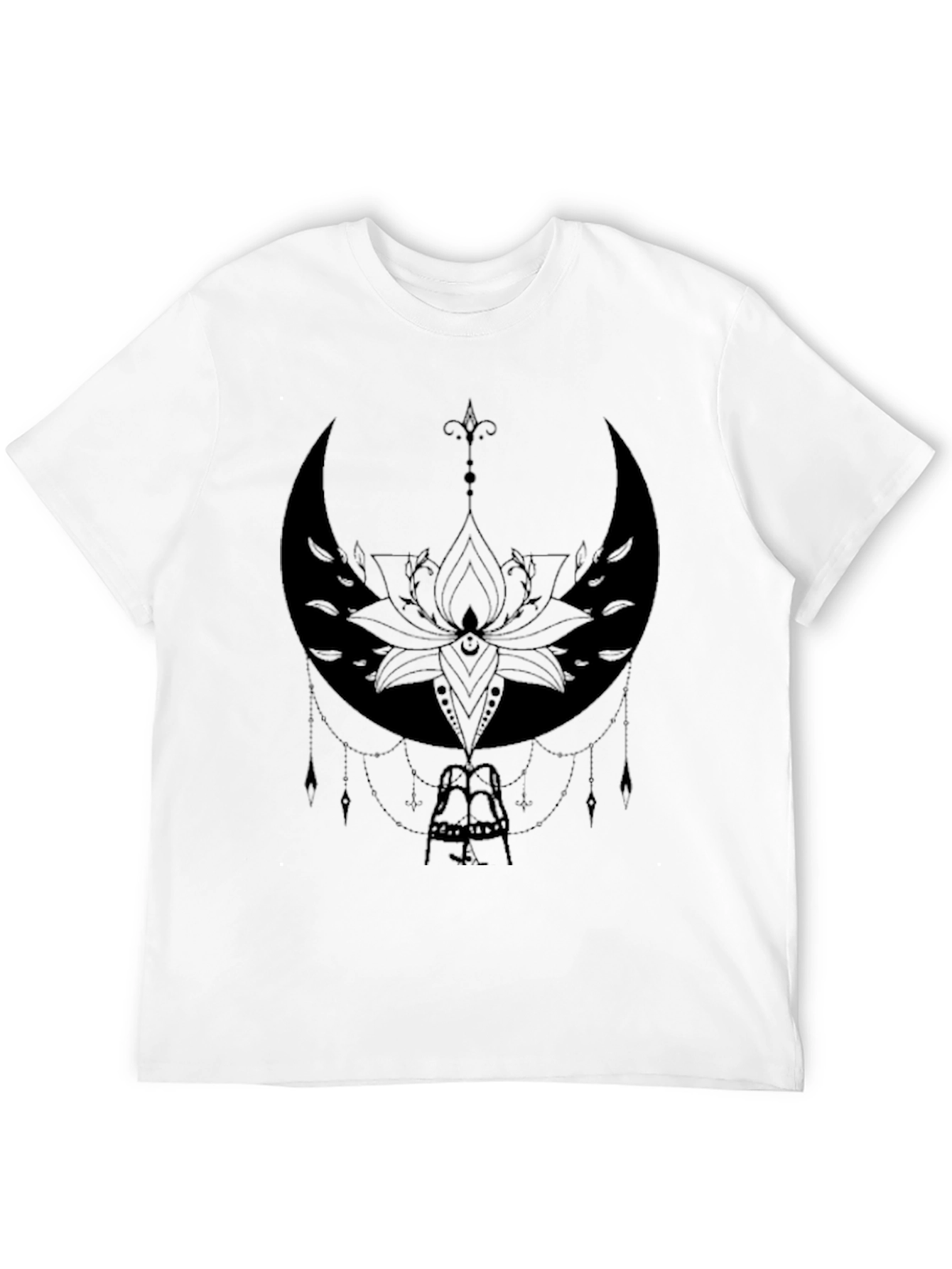 Black Mystic Moon Lotus Graphic Tee - Black view 12