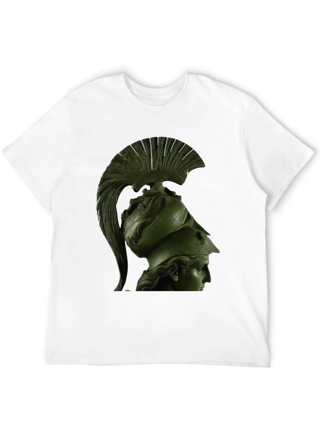 Black Spartan Helmet Graphic Tee - Black Cotton T-Shirt view 12