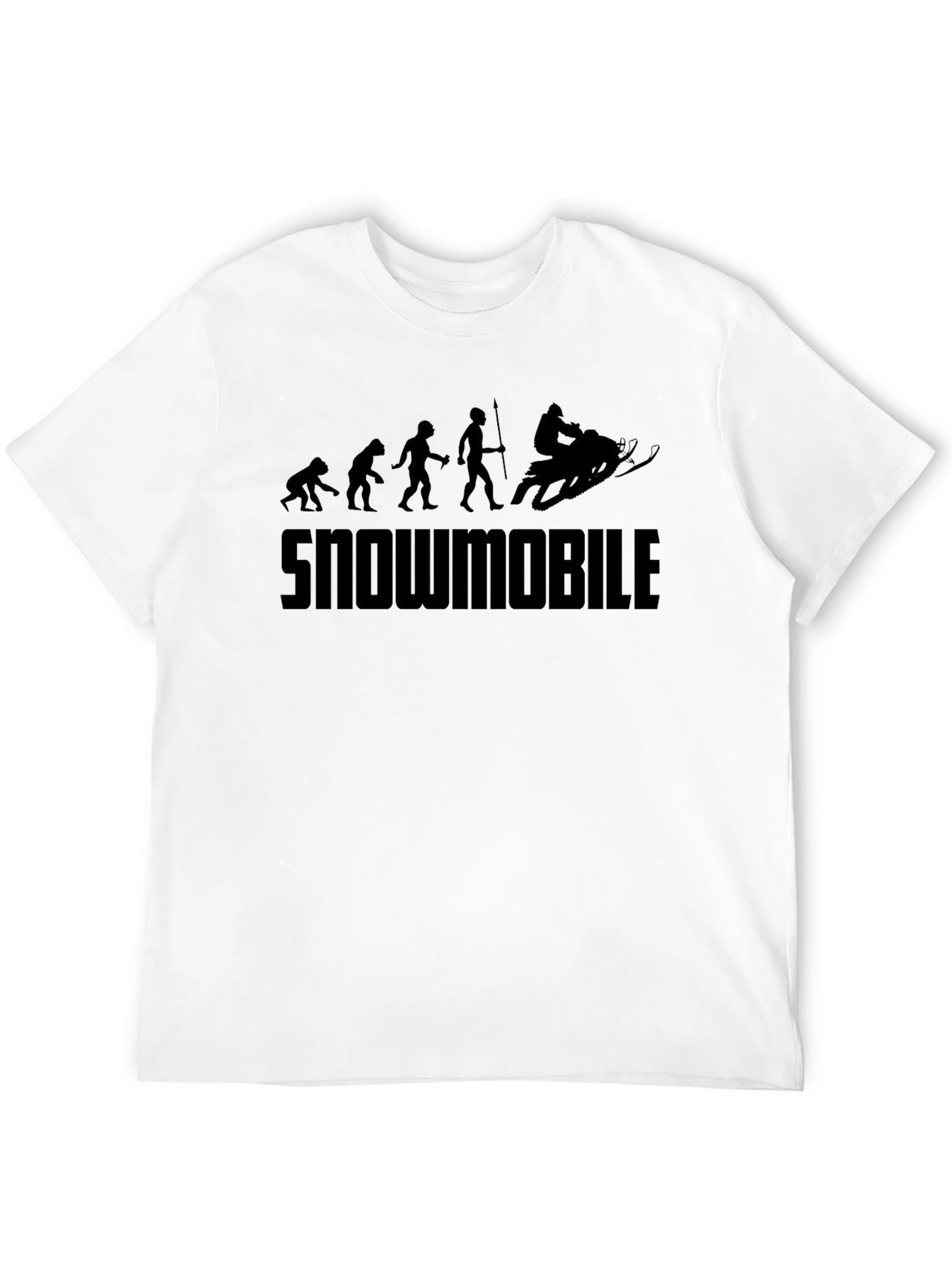 Black Snowmobile Evolution T-Shirt - Black Graphic Tee view 12